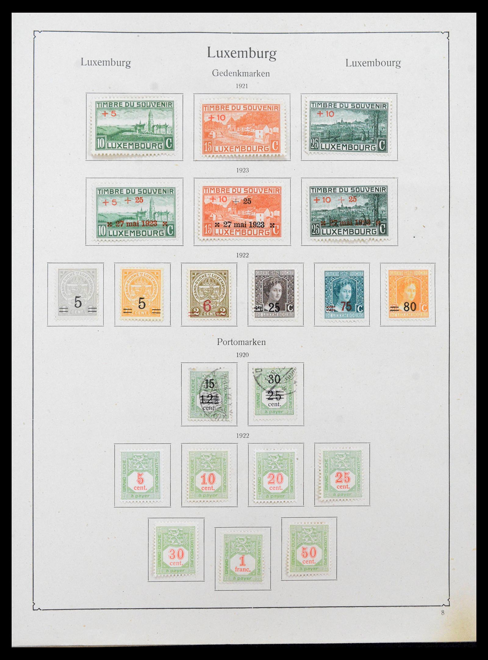 39524 0008 - Postzegelverzameling 39524 Luxemburg 1852-1950.