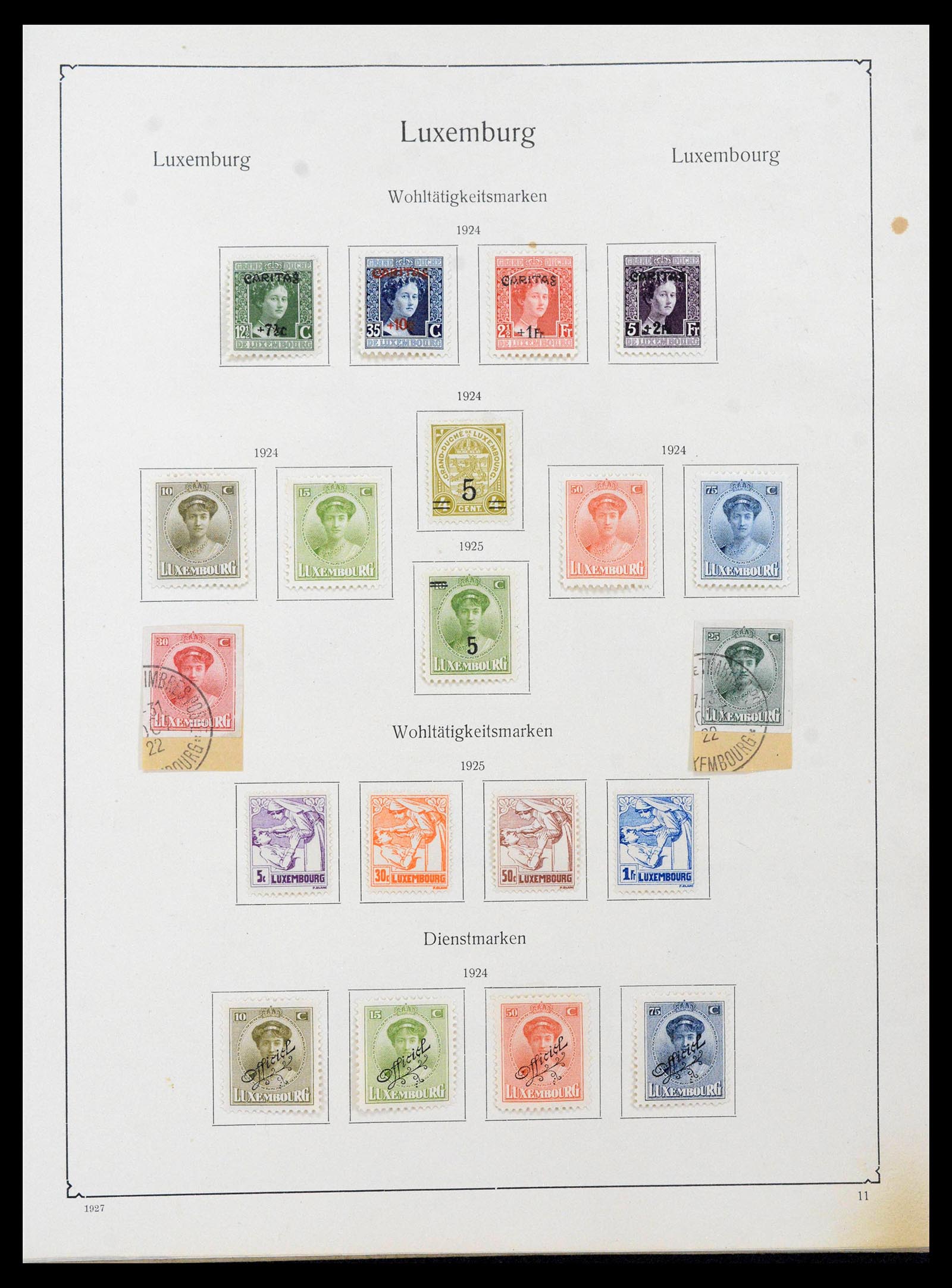 39524 0011 - Postzegelverzameling 39524 Luxemburg 1852-1950.