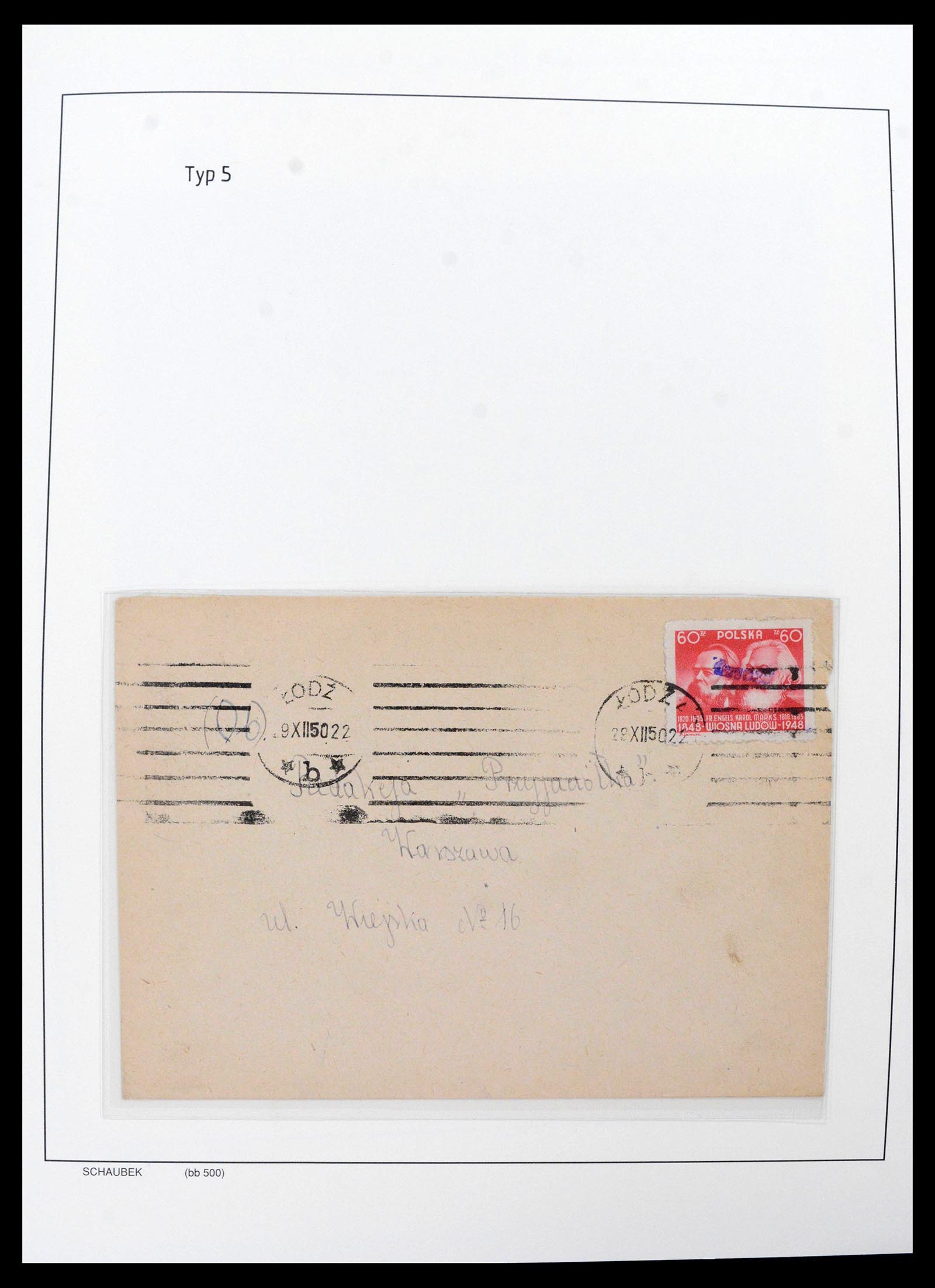 39525 0002 - Postzegelverzameling 39525 Polen Groszy brieven 1950.