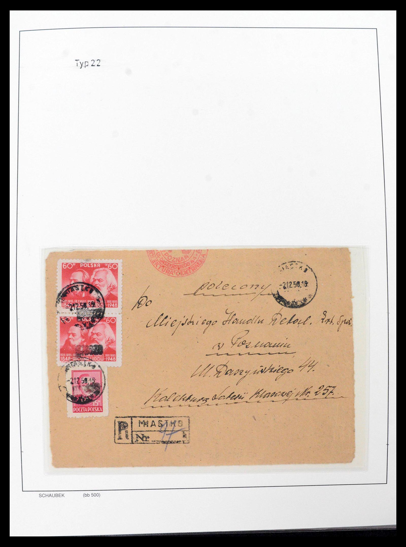 39525 0004 - Postzegelverzameling 39525 Polen Groszy brieven 1950.