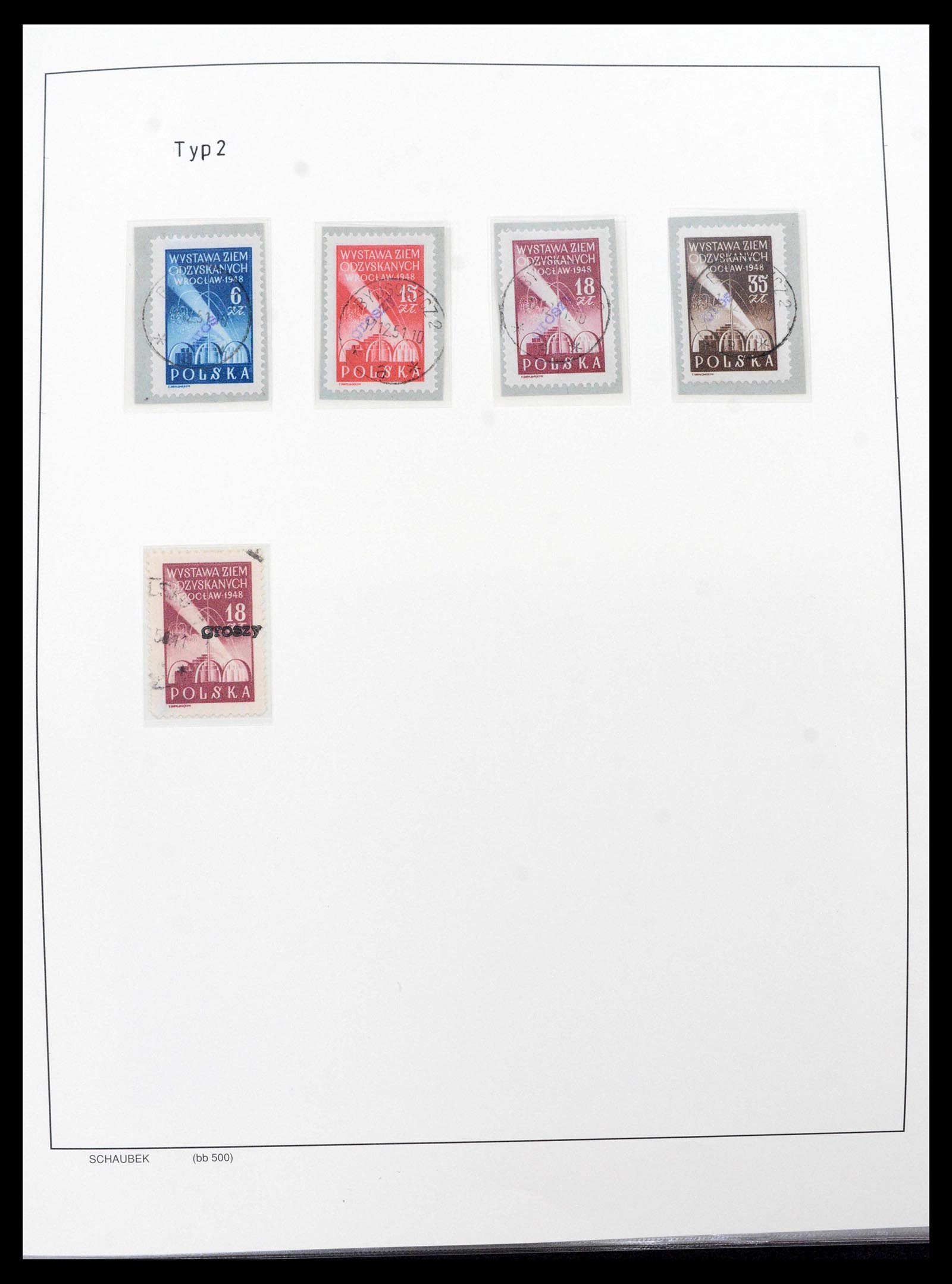 39525 0006 - Postzegelverzameling 39525 Polen Groszy brieven 1950.