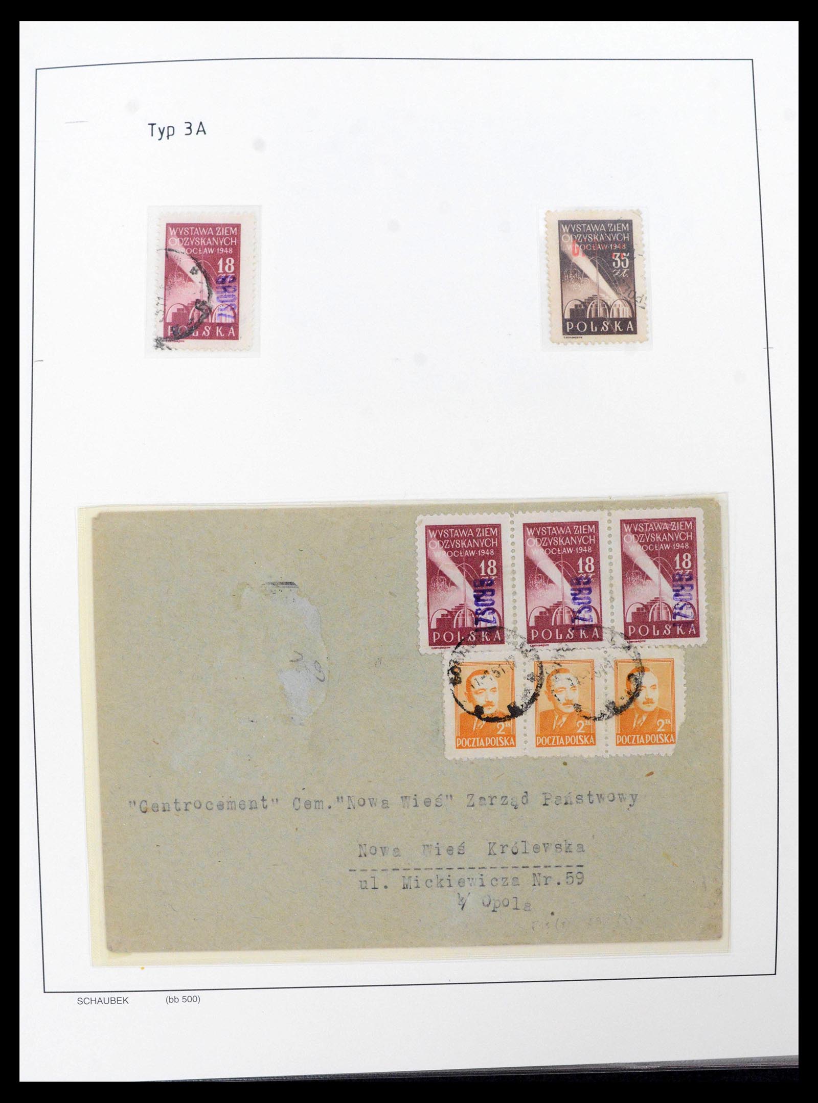 39525 0007 - Postzegelverzameling 39525 Polen Groszy brieven 1950.