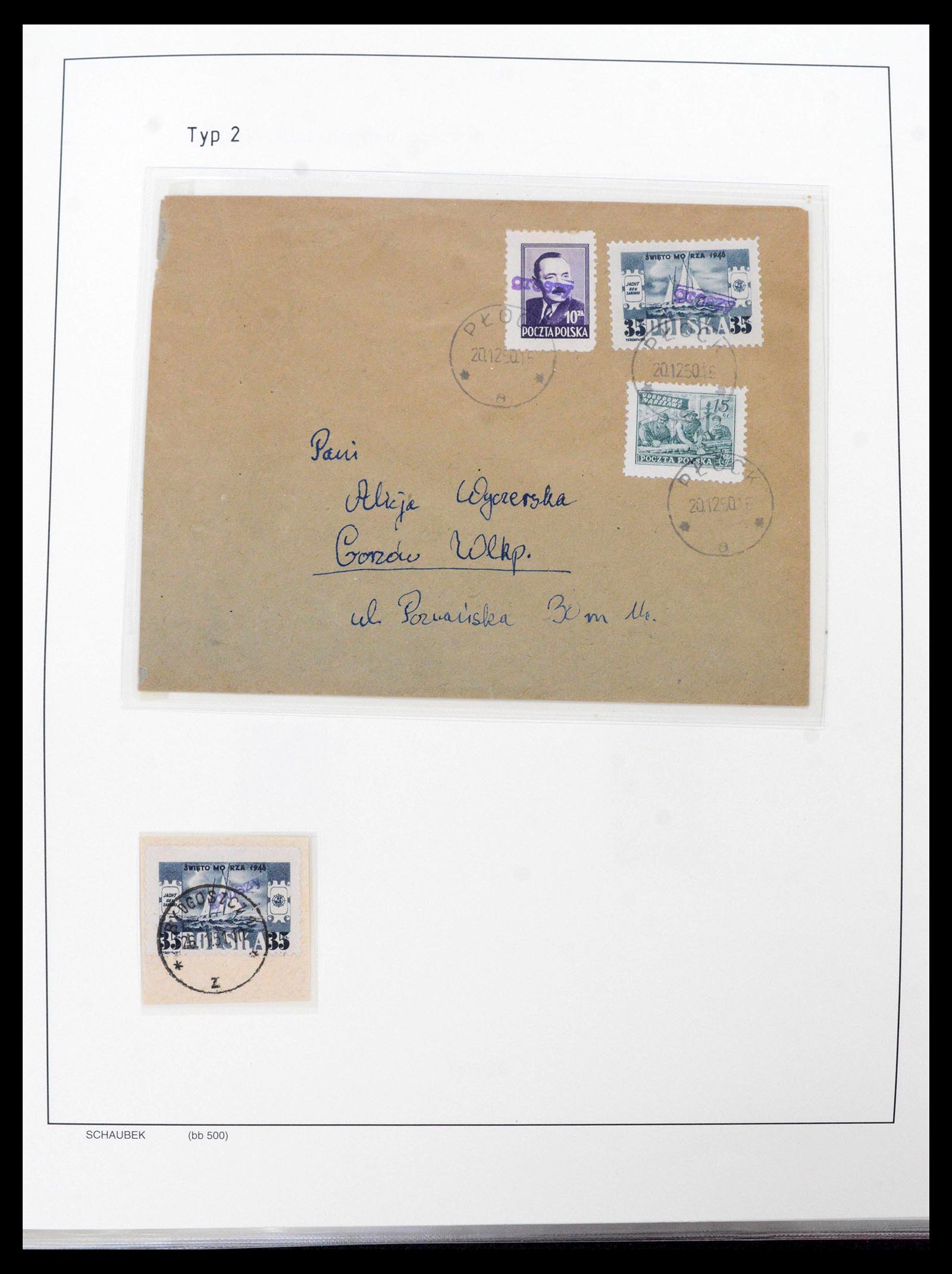 39525 0020 - Postzegelverzameling 39525 Polen Groszy brieven 1950.