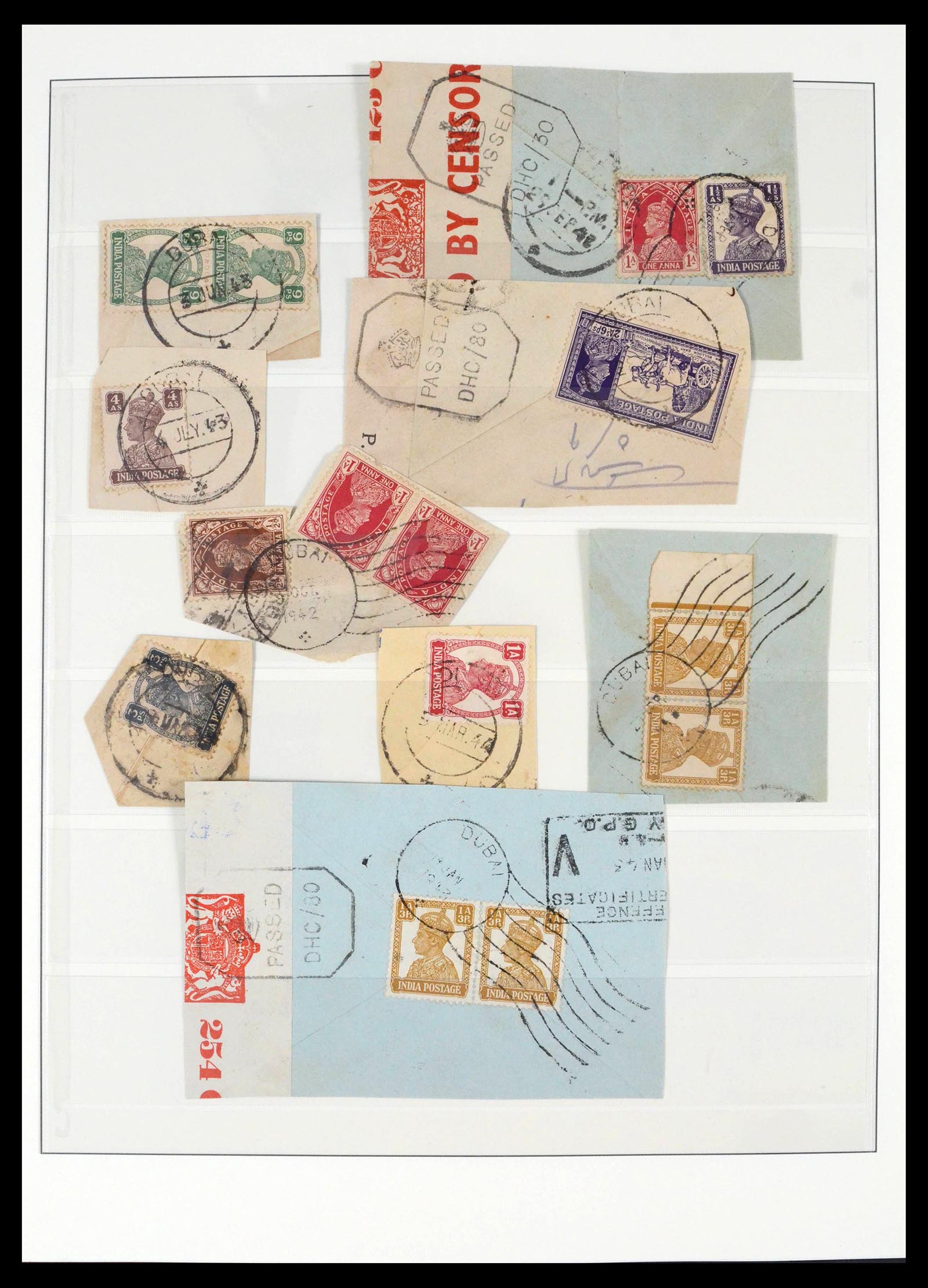 39526 0007 - Postzegelverzameling 39526 India en Staten stempels 1856-1940.
