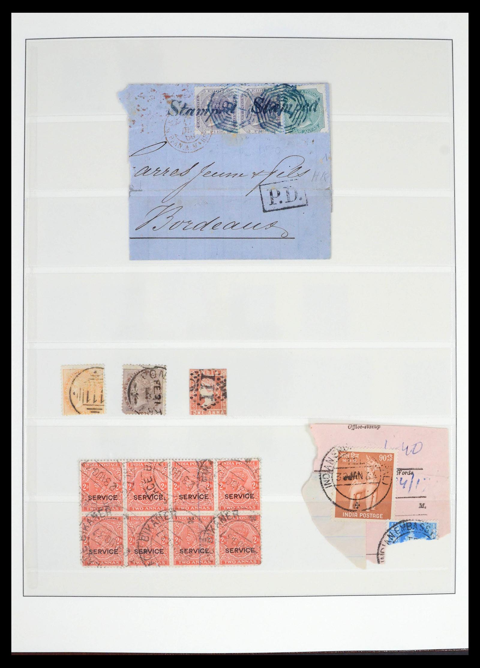 39526 0008 - Postzegelverzameling 39526 India en Staten stempels 1856-1940.