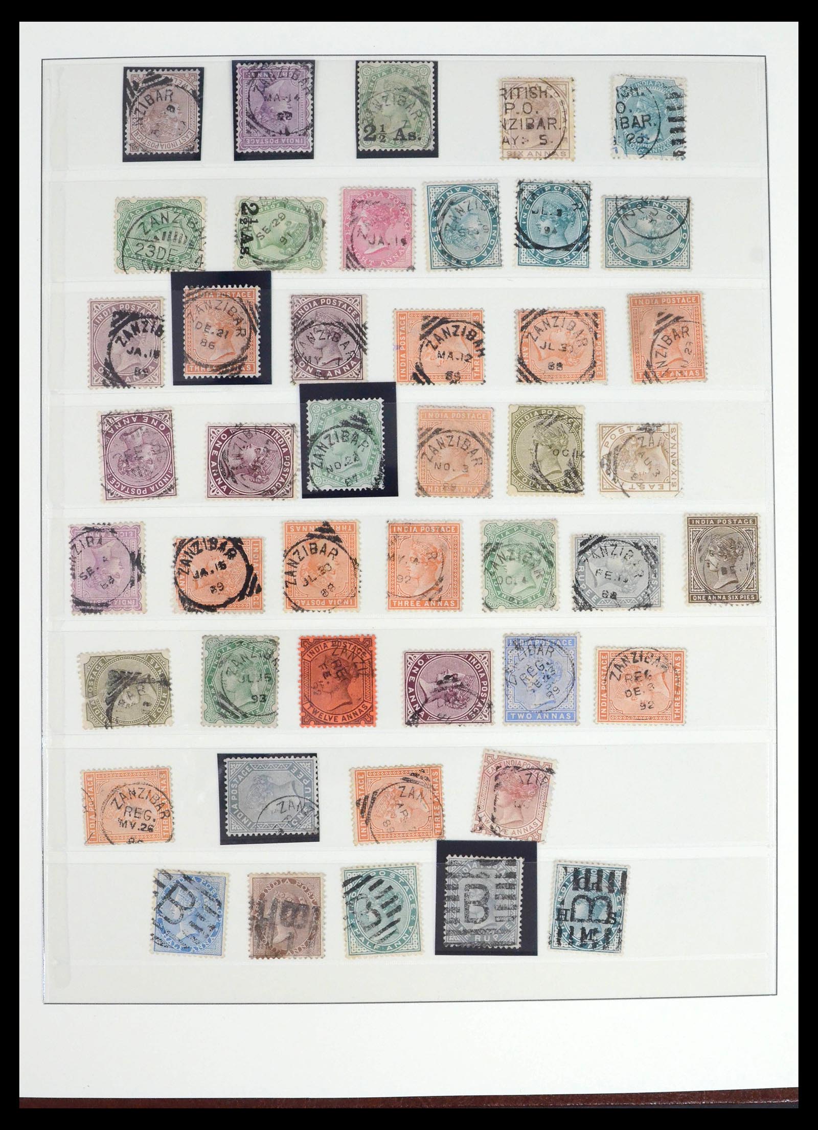 39526 0011 - Postzegelverzameling 39526 India en Staten stempels 1856-1940.
