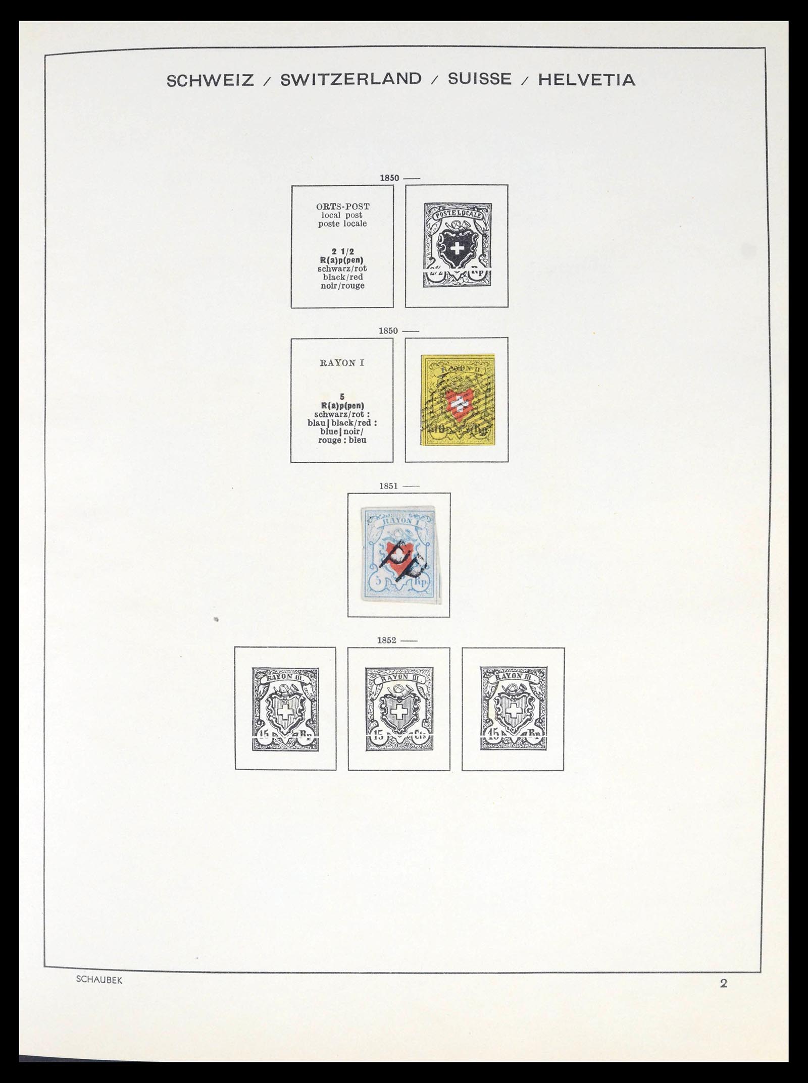 39540 0001 - Postzegelverzameling 39540 Zwitserland 1850-1982.