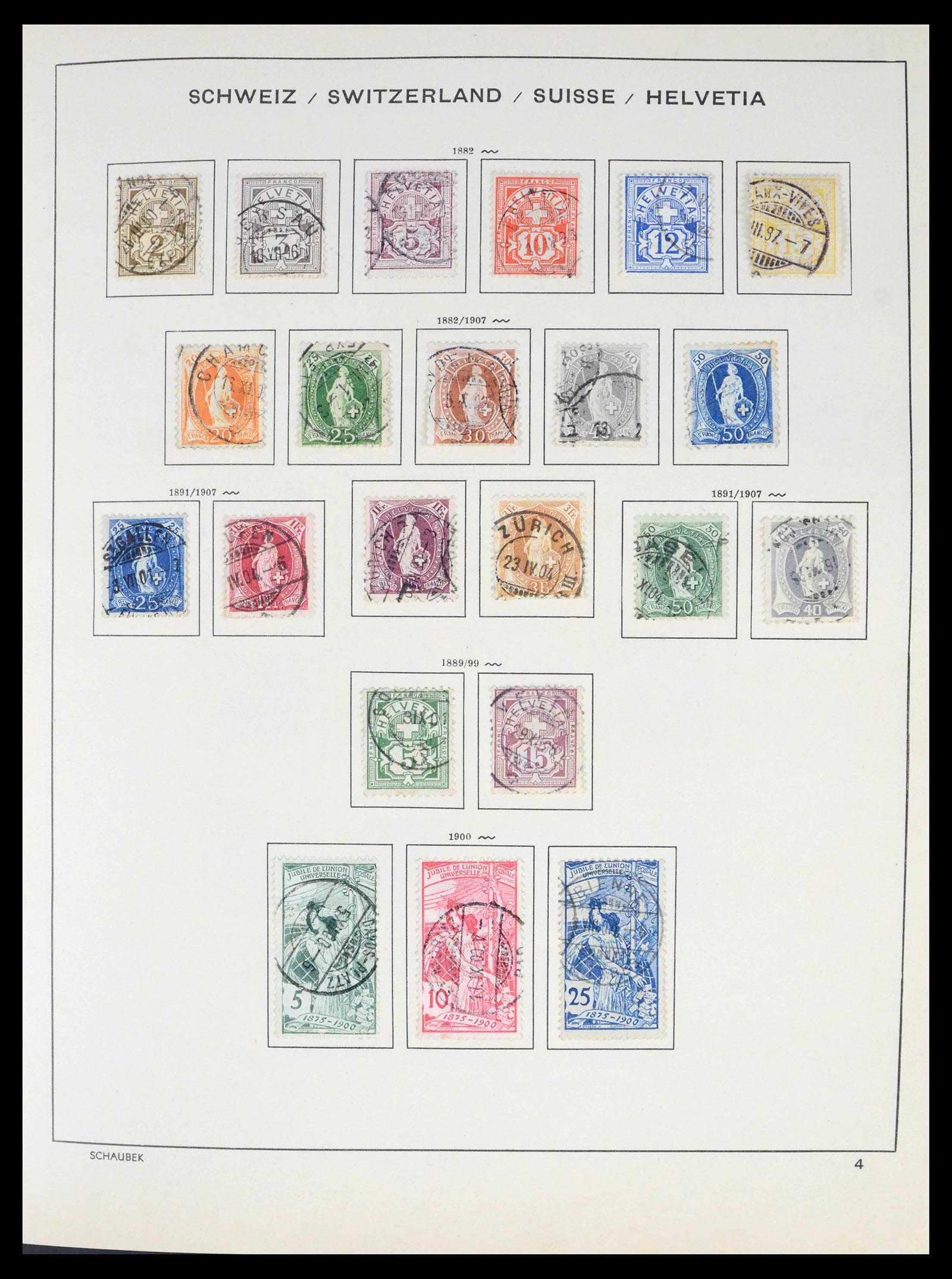39540 0004 - Postzegelverzameling 39540 Zwitserland 1850-1982.