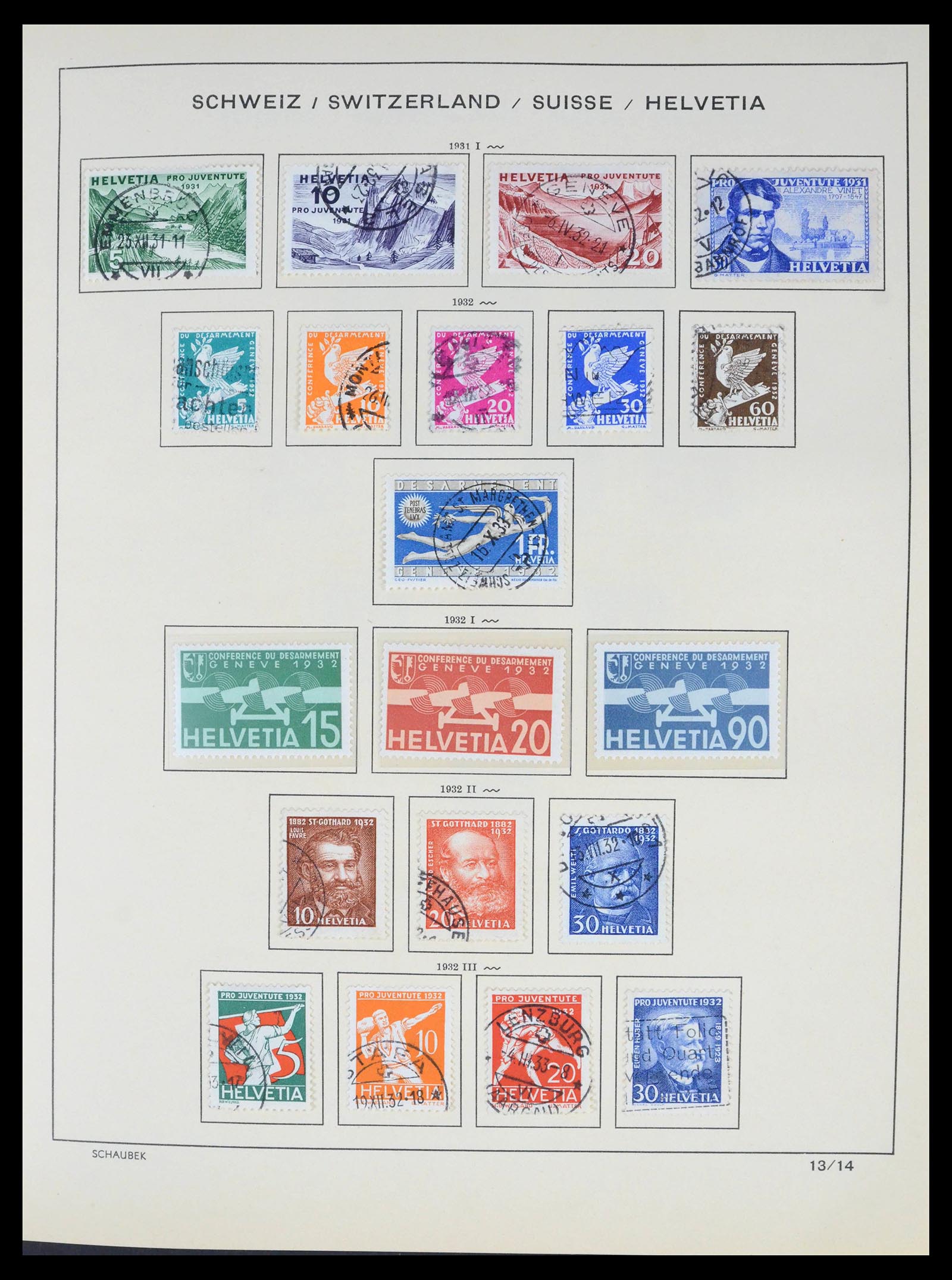 39540 0016 - Postzegelverzameling 39540 Zwitserland 1850-1982.