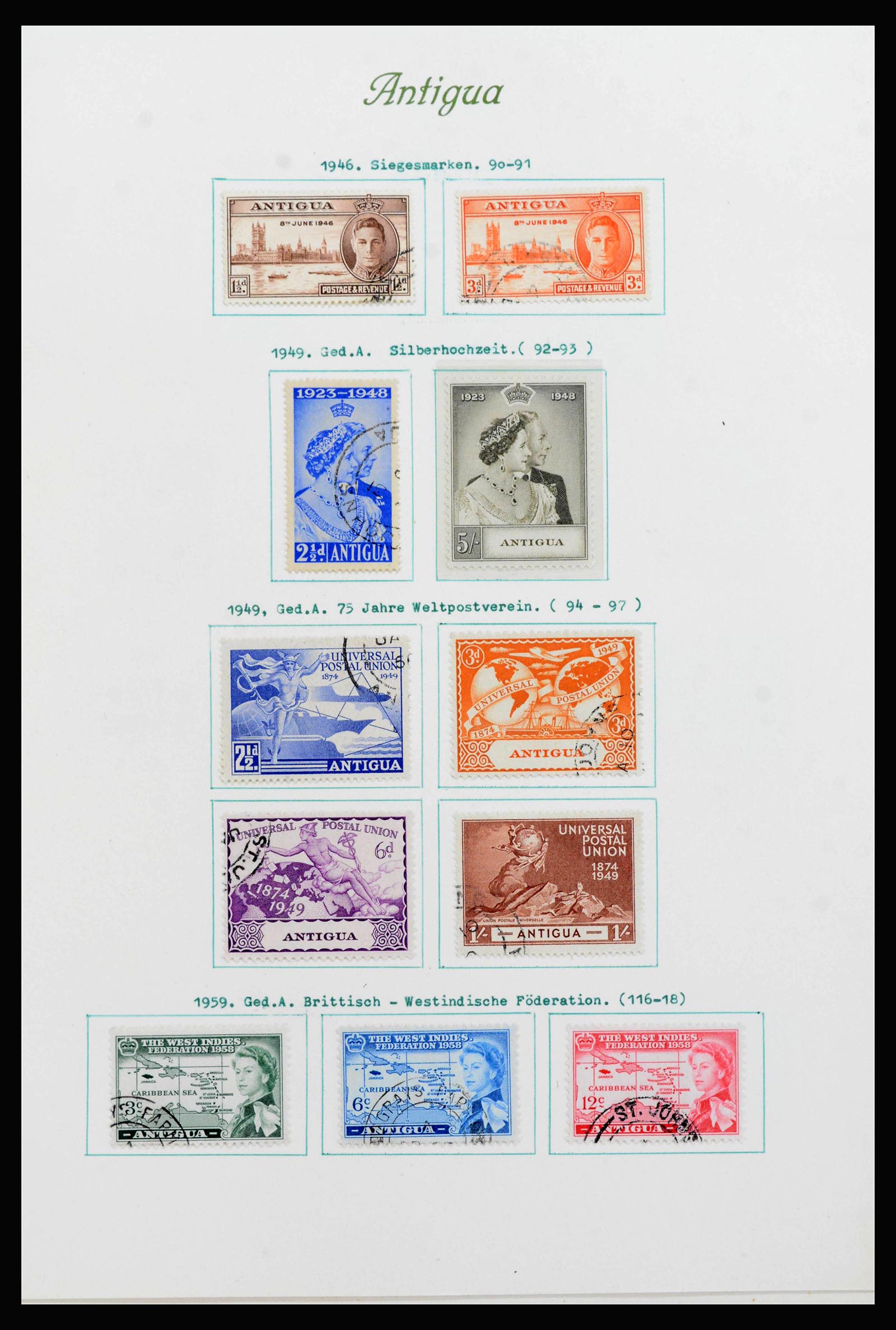 39546 0001 - Postzegelverzameling 39546 Engelse koloniën in Caribisch gebied 1937-
