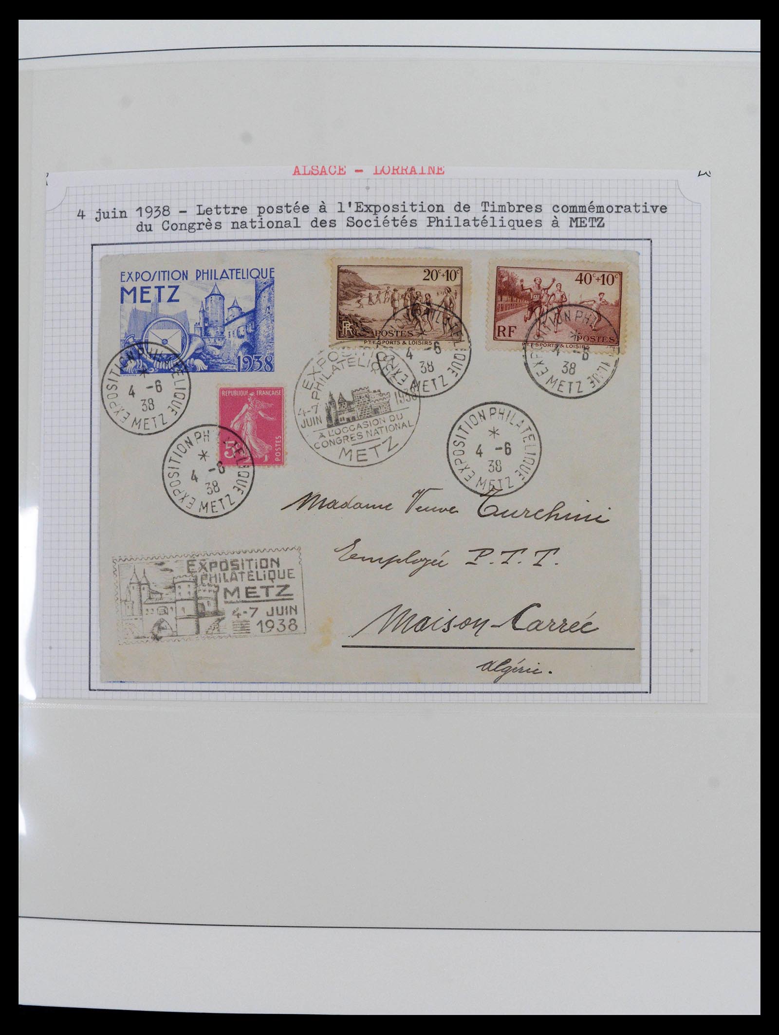 39547 0020 - Postzegelverzameling 39547 Wereld brieven 1789-1960