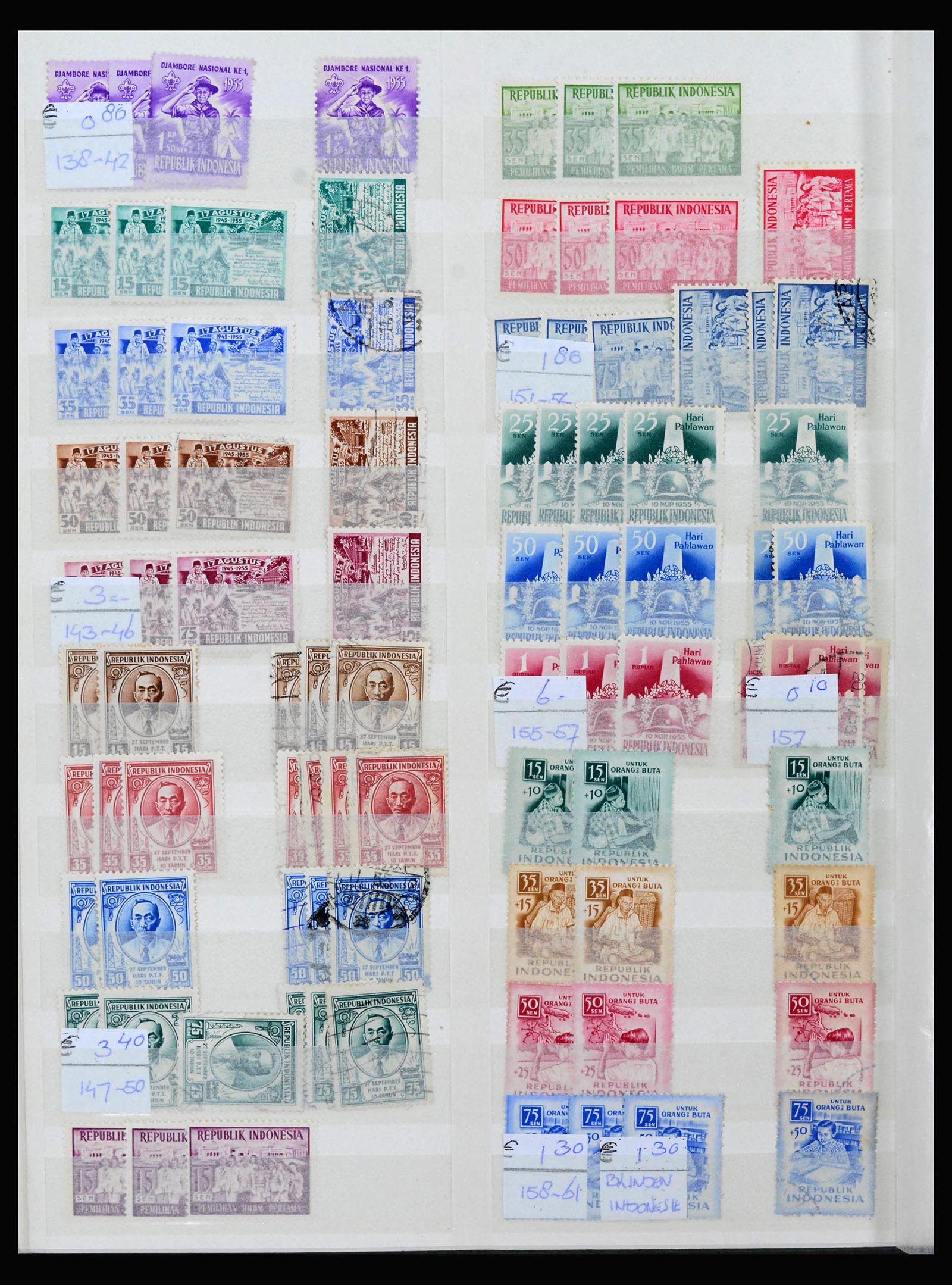 39553 0008 - Postzegelverzameling 39553 Indonesië 1949-2014.