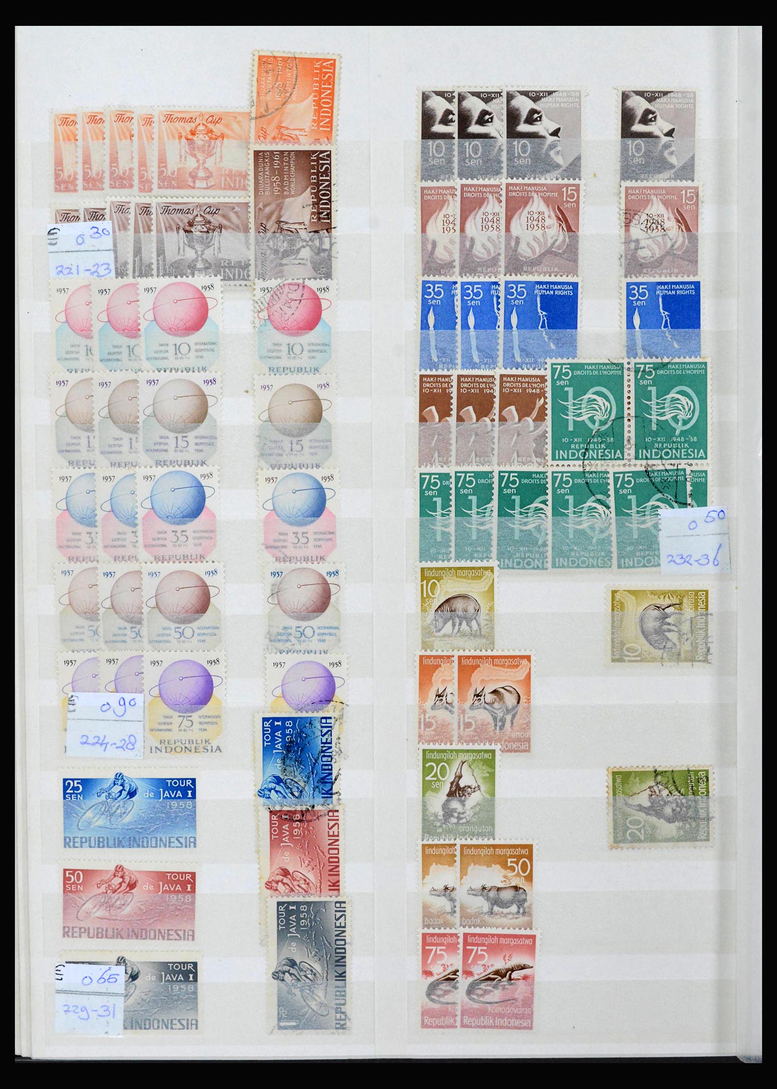 39553 0012 - Postzegelverzameling 39553 Indonesië 1949-2014.