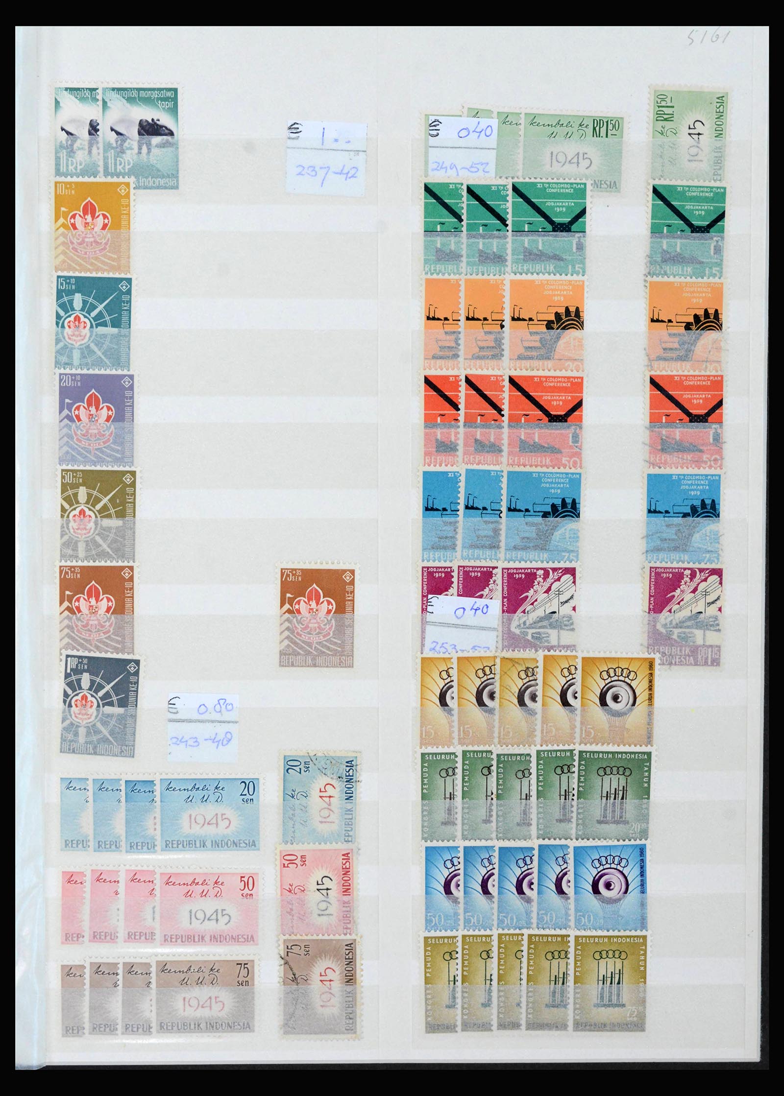 39553 0013 - Postzegelverzameling 39553 Indonesië 1949-2014.