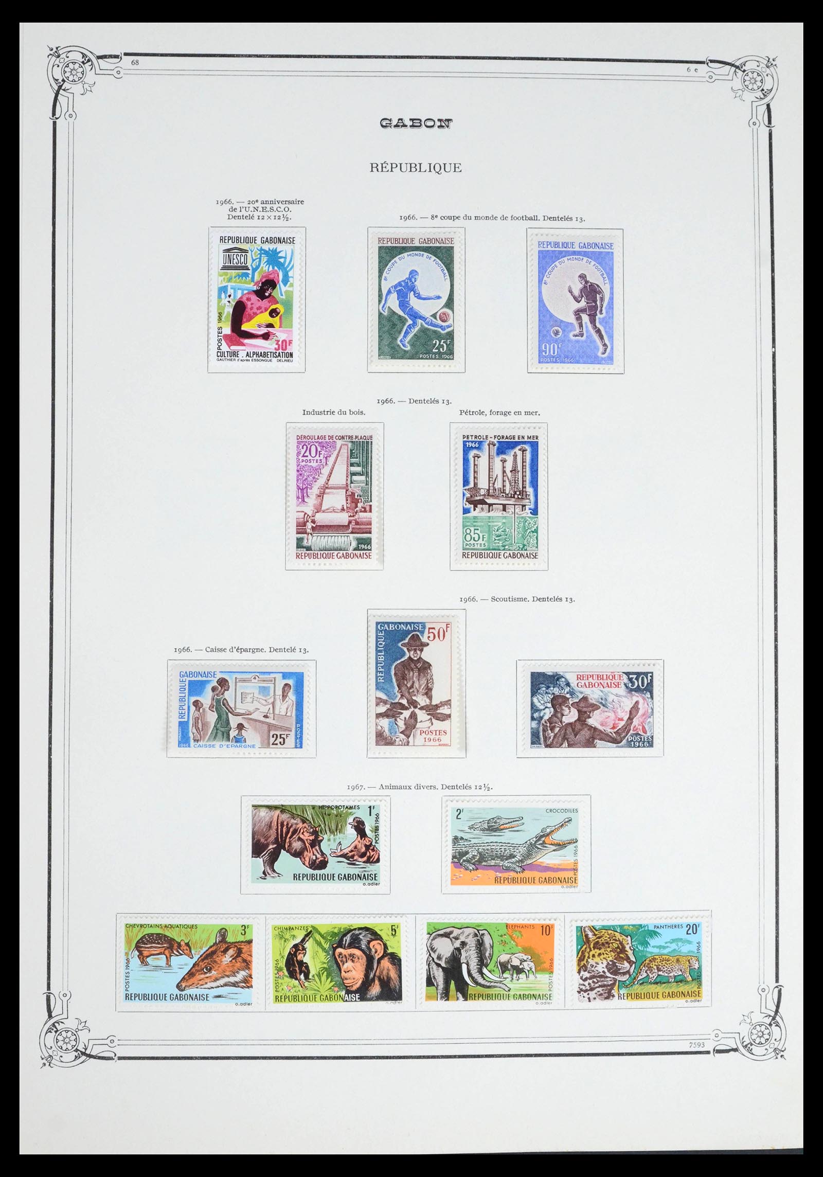 39568 0004 - Postzegelverzameling 39568 Gabon 1958-1978.