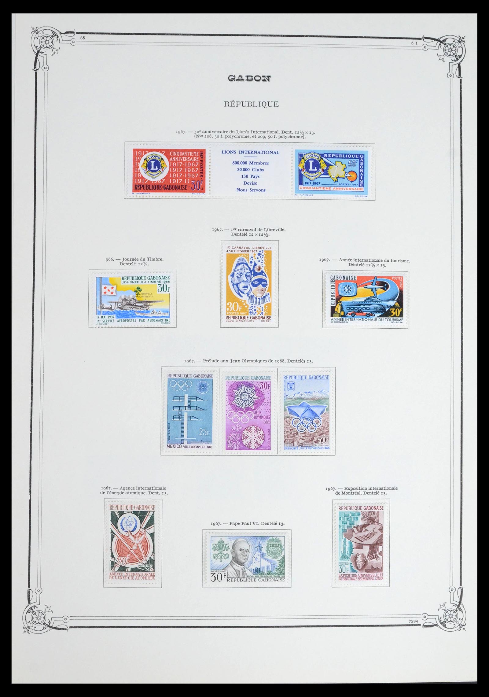 39568 0005 - Postzegelverzameling 39568 Gabon 1958-1978.