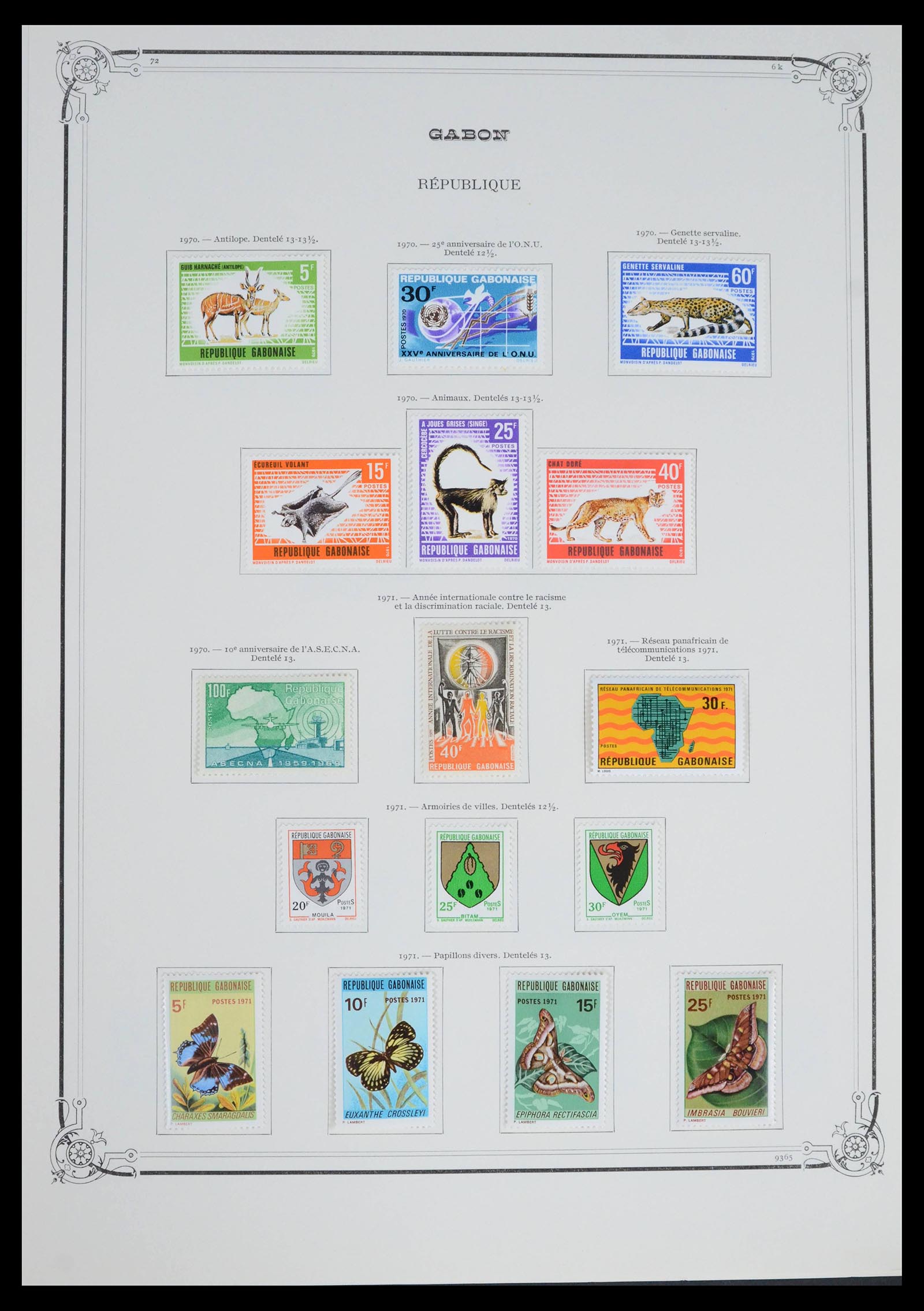 39568 0009 - Postzegelverzameling 39568 Gabon 1958-1978.