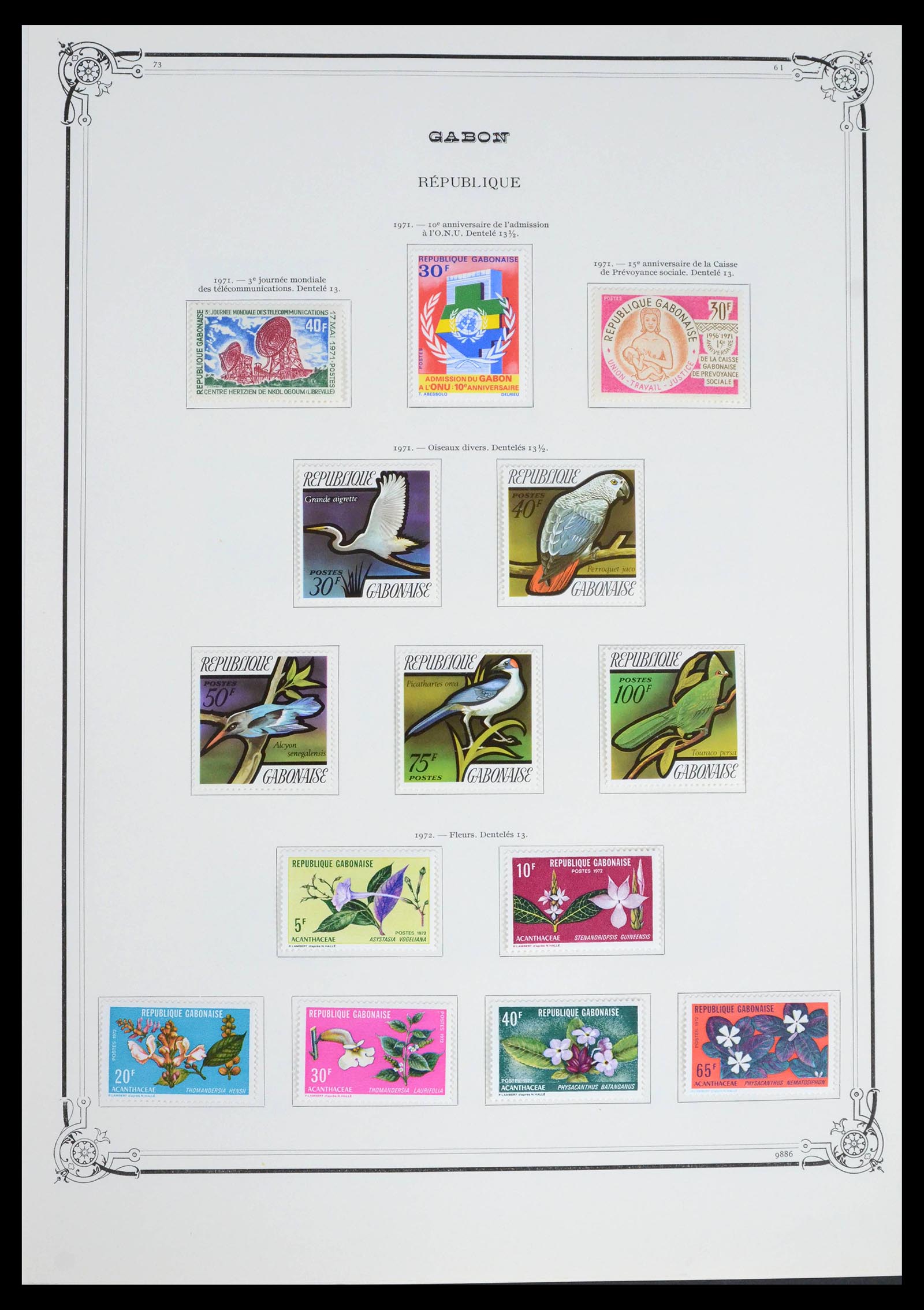 39568 0010 - Postzegelverzameling 39568 Gabon 1958-1978.