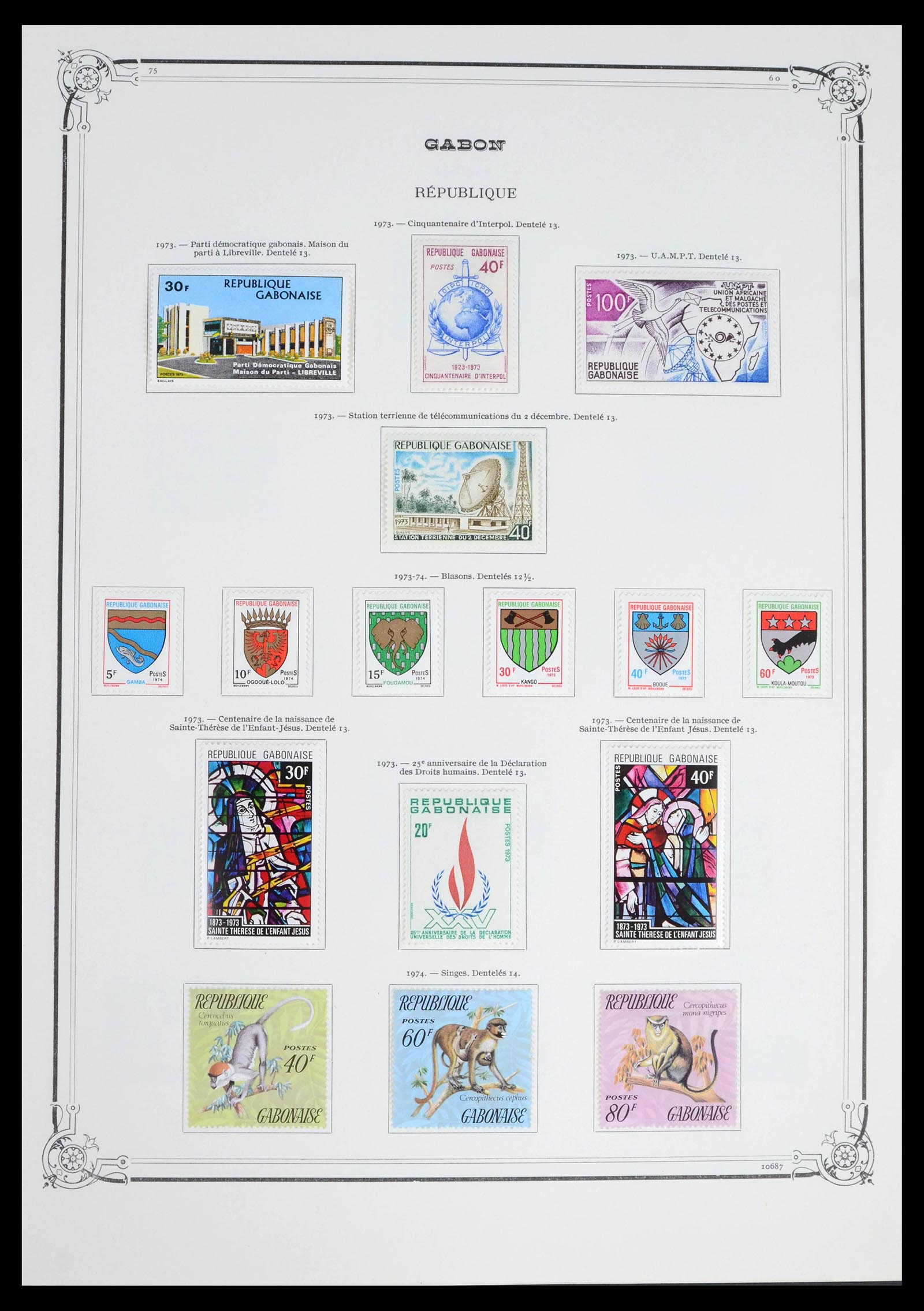 39568 0013 - Postzegelverzameling 39568 Gabon 1958-1978.