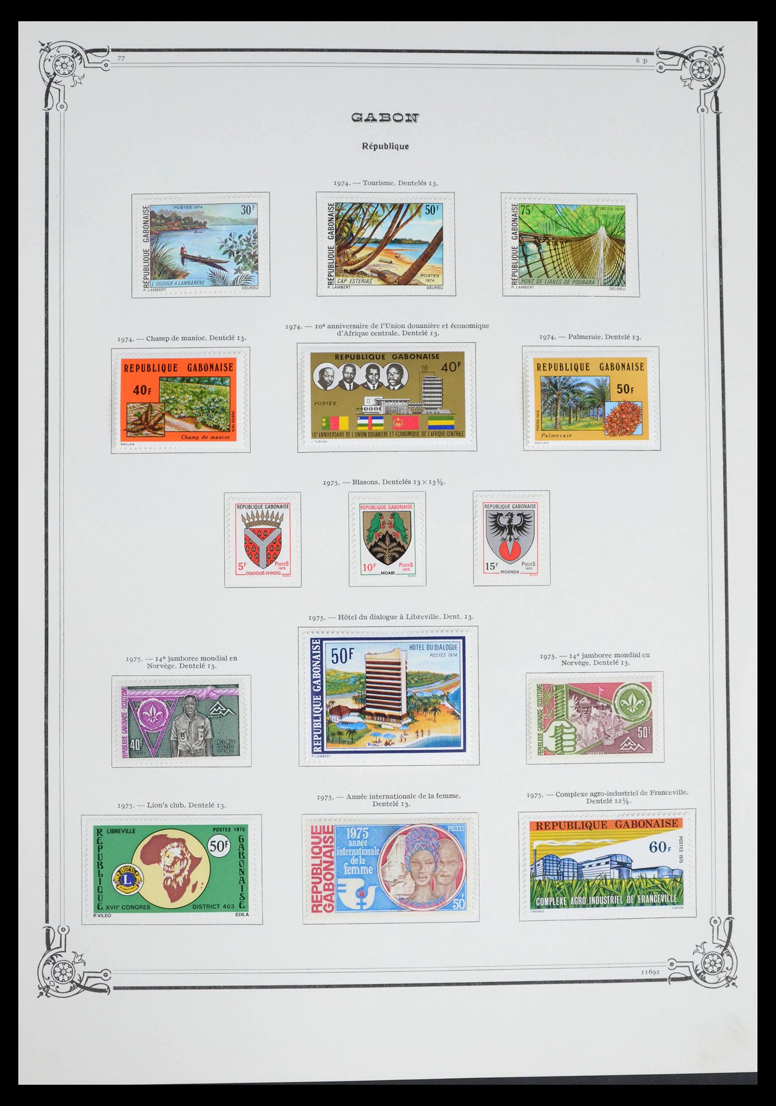 39568 0014 - Postzegelverzameling 39568 Gabon 1958-1978.