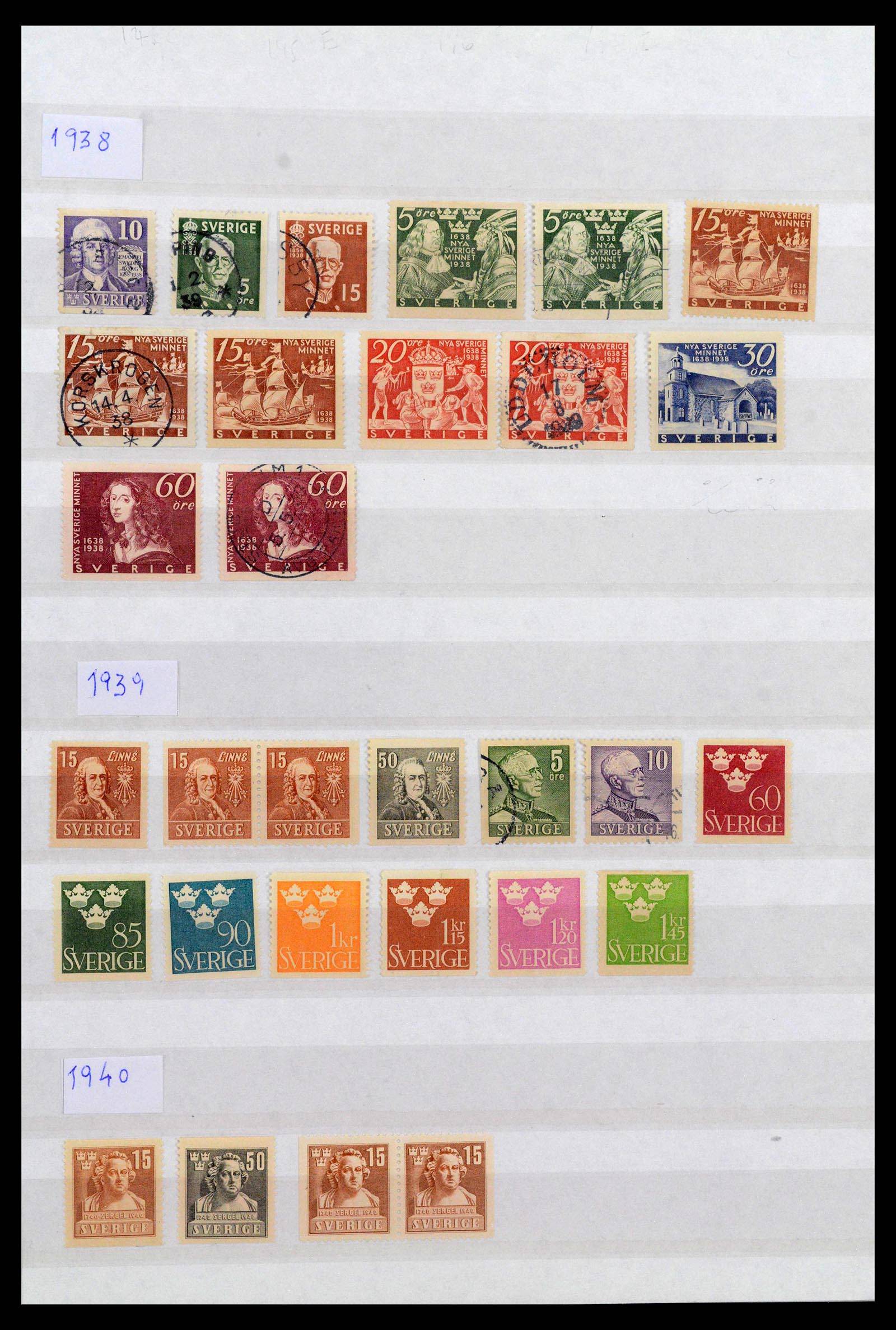 39573 0003 - Postzegelverzameling 39573 Zweden 1930-1998.