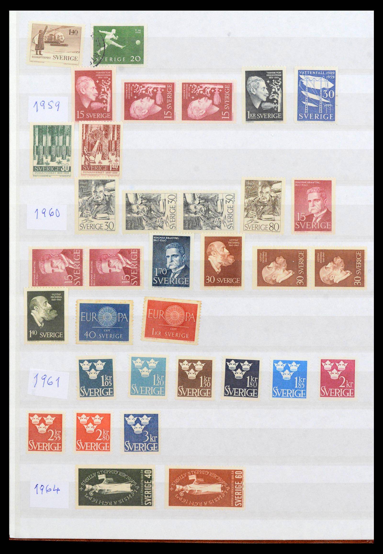 39573 0008 - Postzegelverzameling 39573 Zweden 1930-1998.