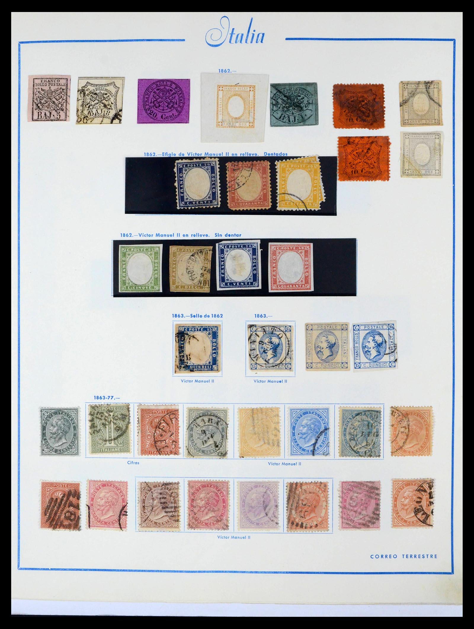 39576 0001 - Postzegelverzameling 39576 Italië 1862-1997.