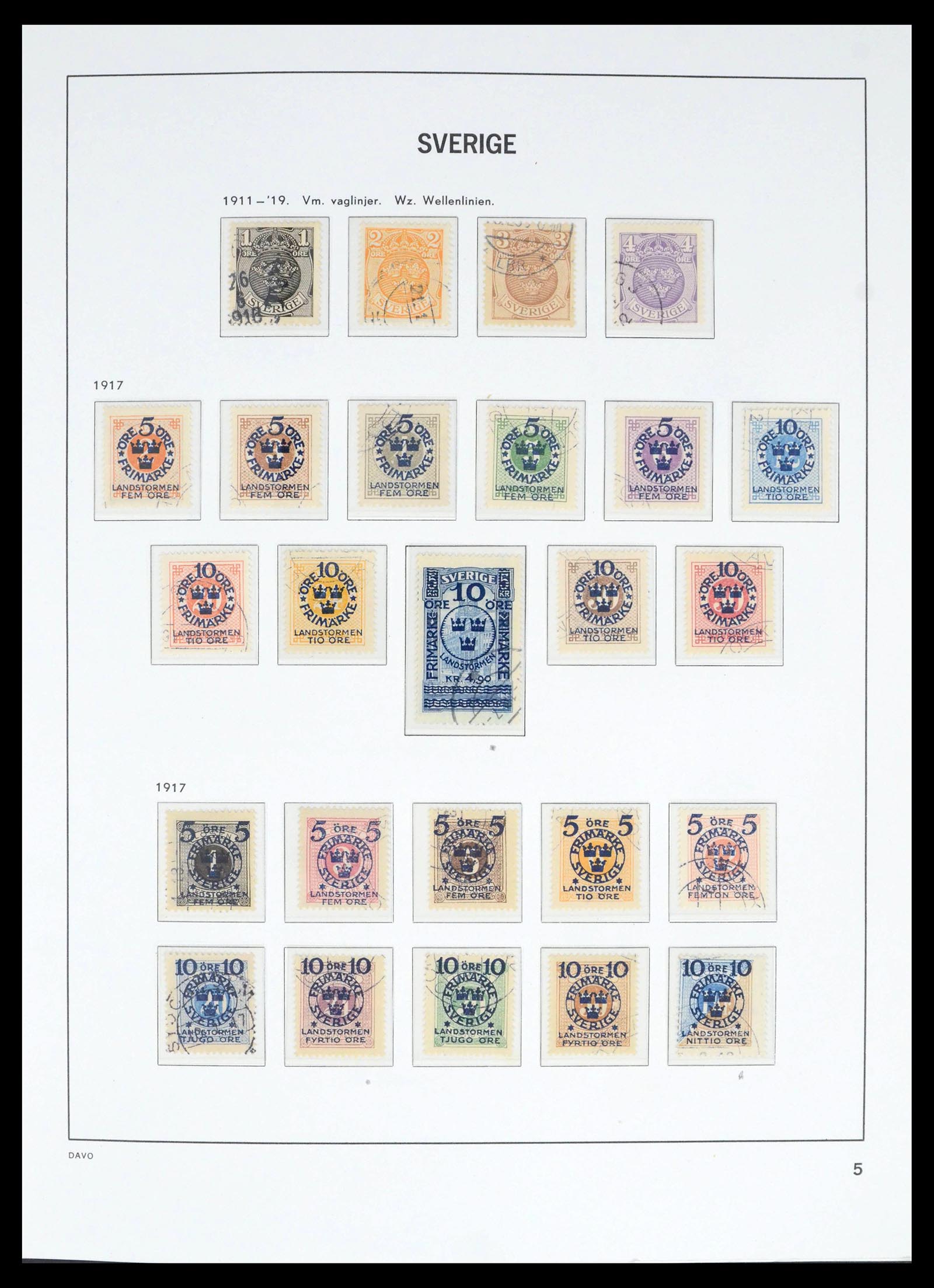 39585 0005 - Postzegelverzameling 39585 Zweden 1855-1993.