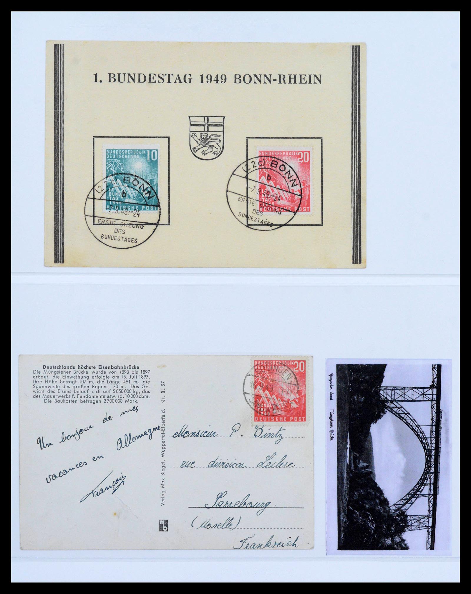 39595 0003 - Postzegelverzameling 39595 Bundespost brieven 1949-1953.
