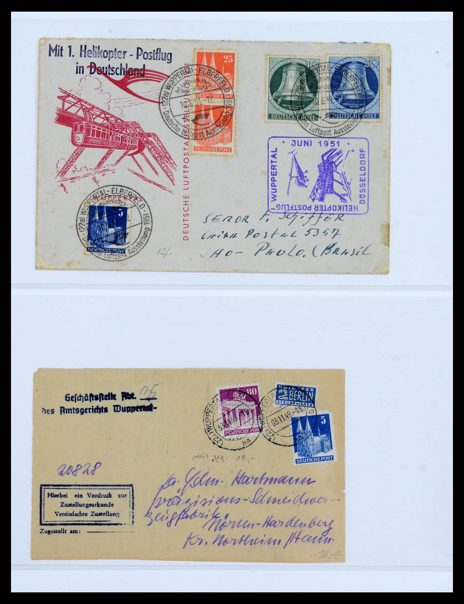 39595 0006 - Postzegelverzameling 39595 Bundespost brieven 1949-1953.
