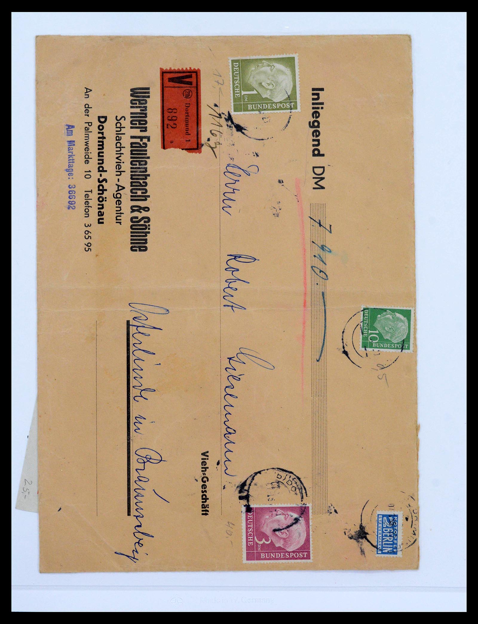 39595 0007 - Postzegelverzameling 39595 Bundespost brieven 1949-1953.