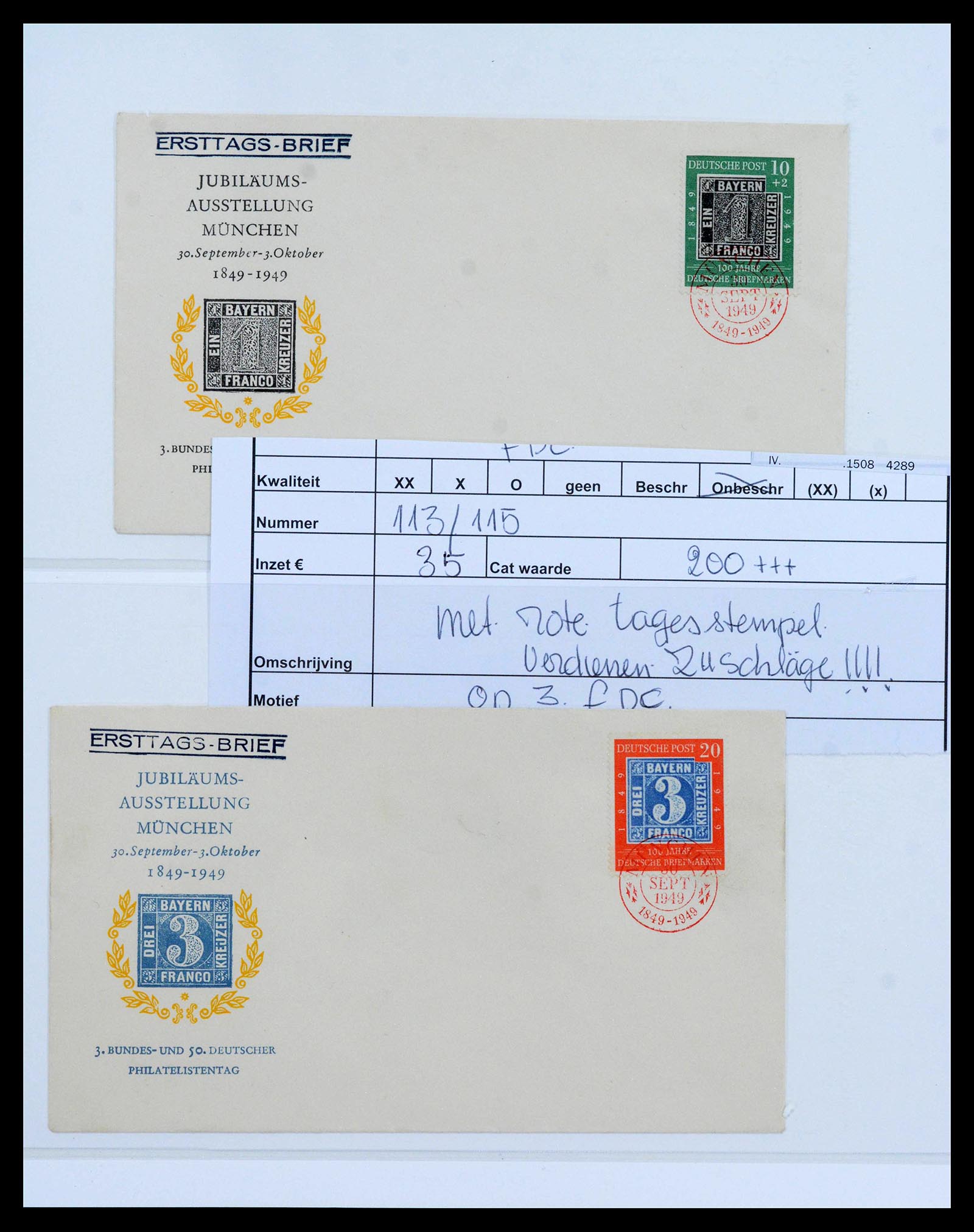 39595 0016 - Postzegelverzameling 39595 Bundespost brieven 1949-1953.