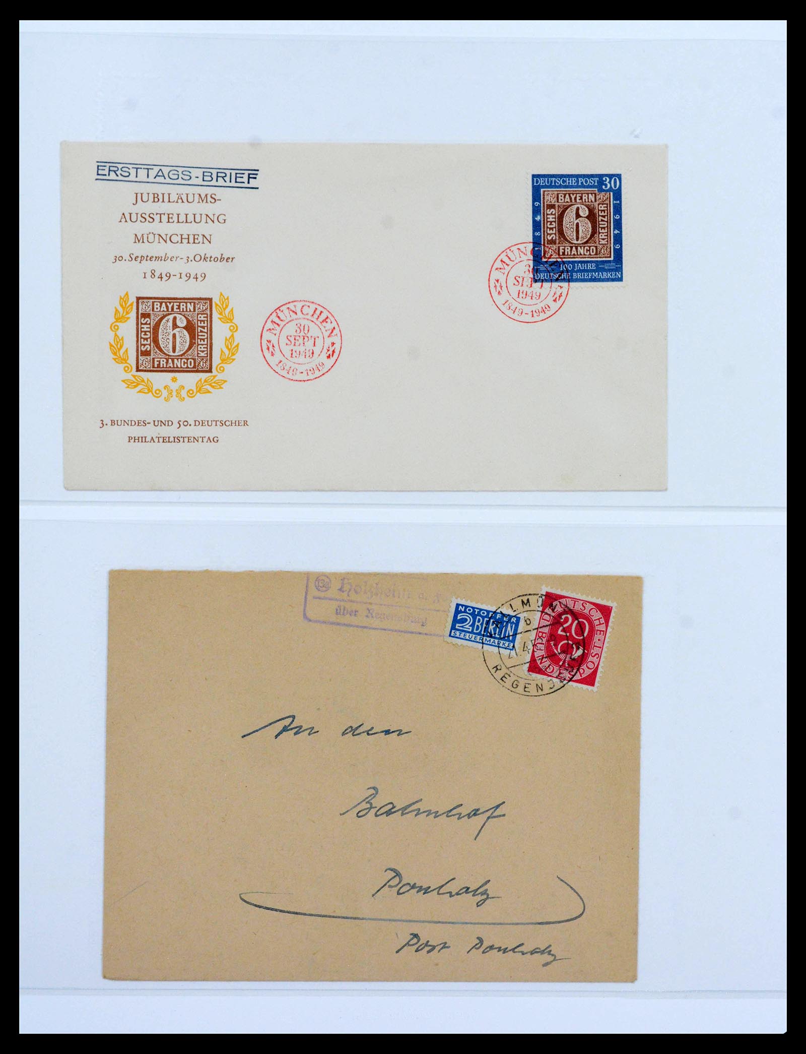 39595 0017 - Postzegelverzameling 39595 Bundespost brieven 1949-1953.