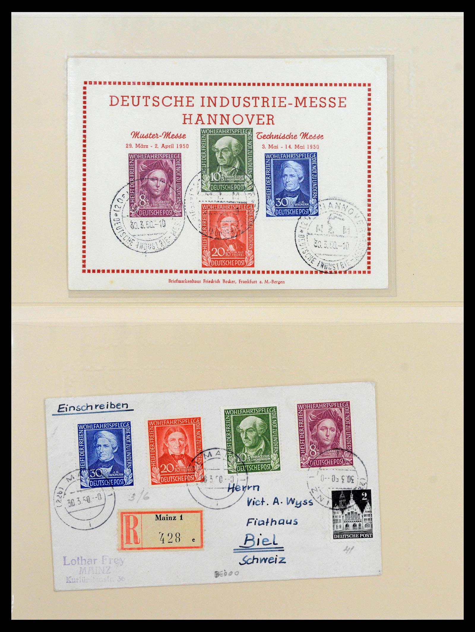 39595 0020 - Postzegelverzameling 39595 Bundespost brieven 1949-1953.