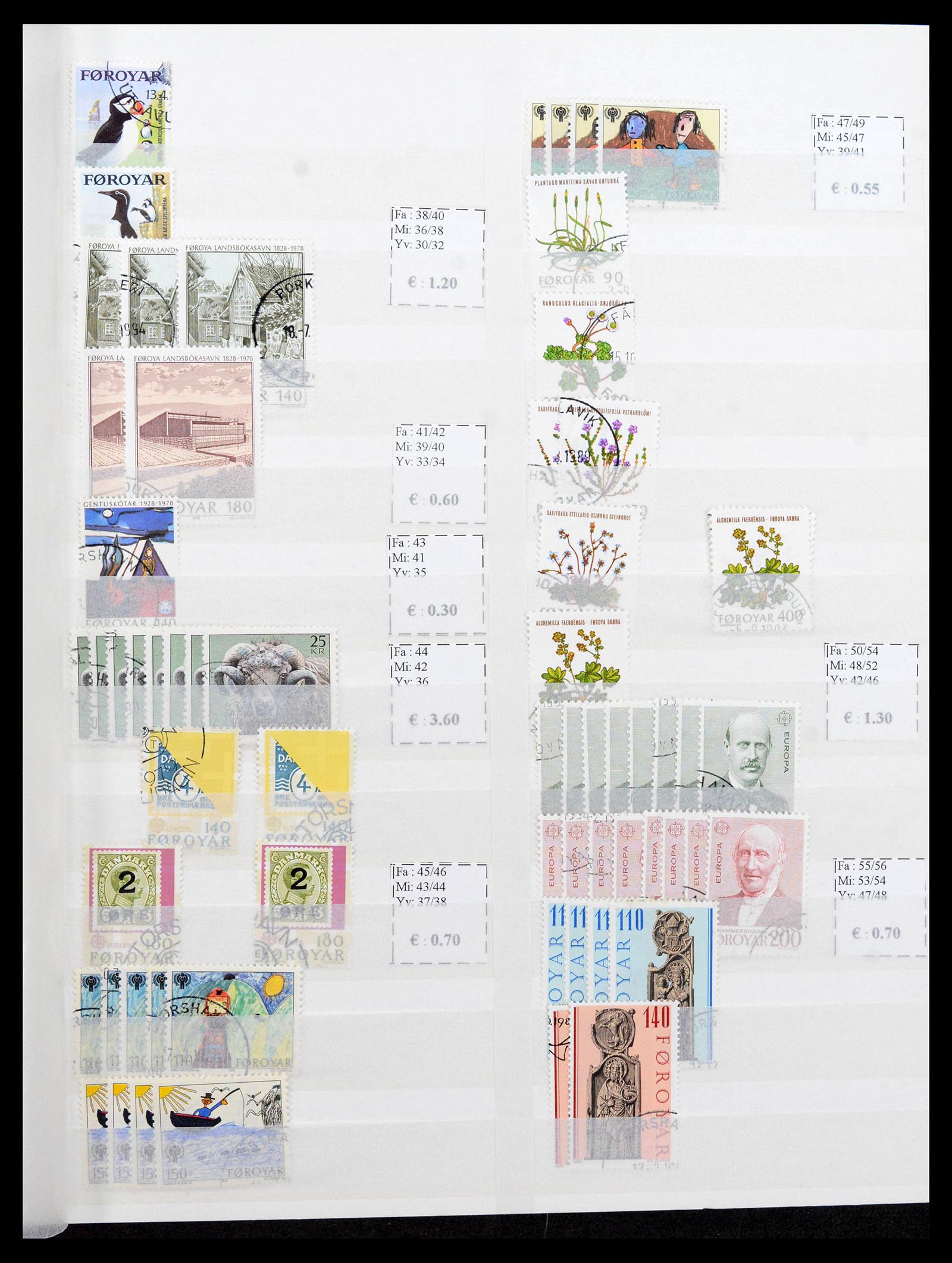 39598 0003 - Postzegelverzameling 39598 Faeroer 1940-2015.