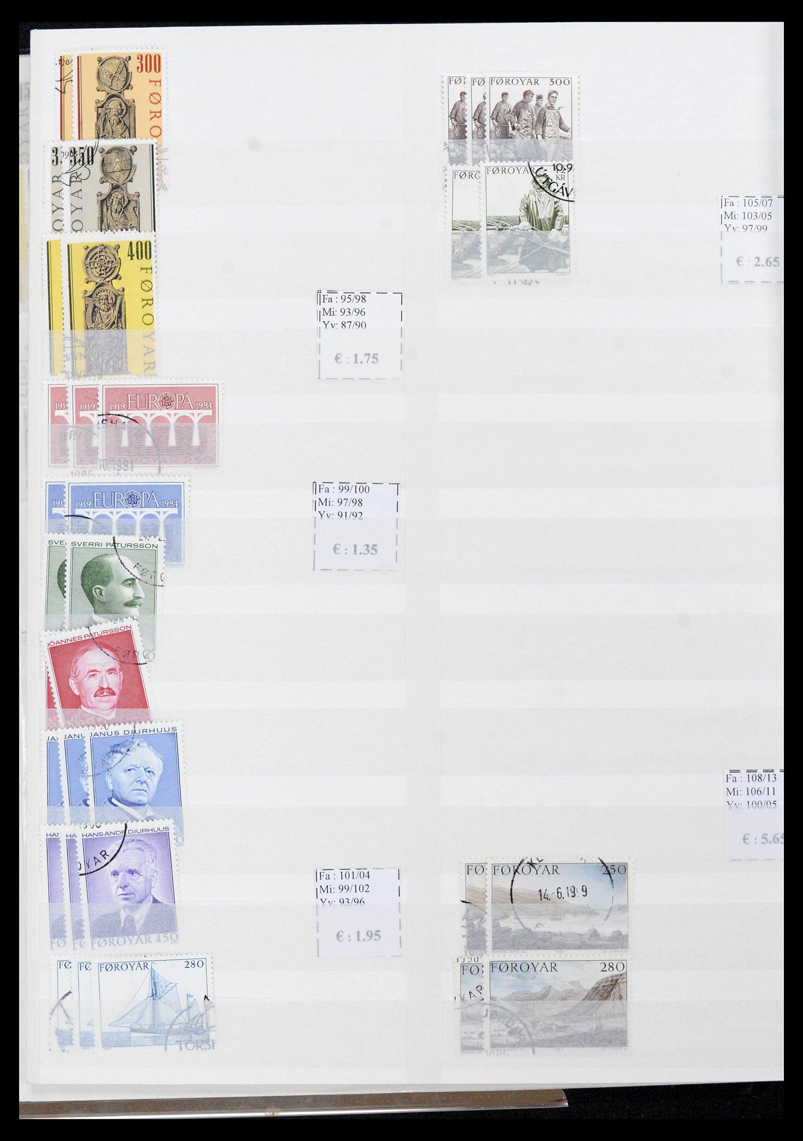 39598 0006 - Postzegelverzameling 39598 Faeroer 1940-2015.