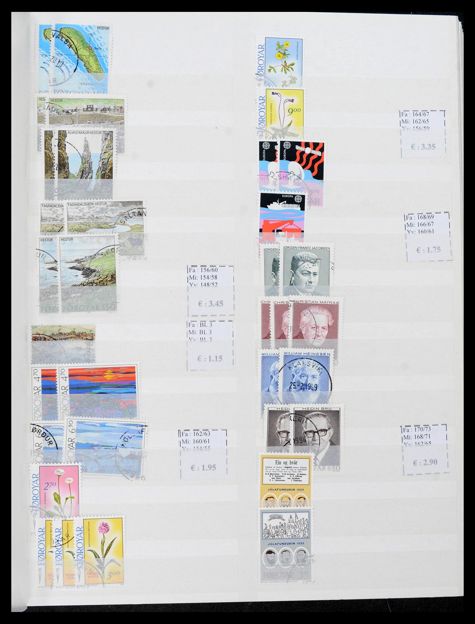 39598 0009 - Postzegelverzameling 39598 Faeroer 1940-2015.