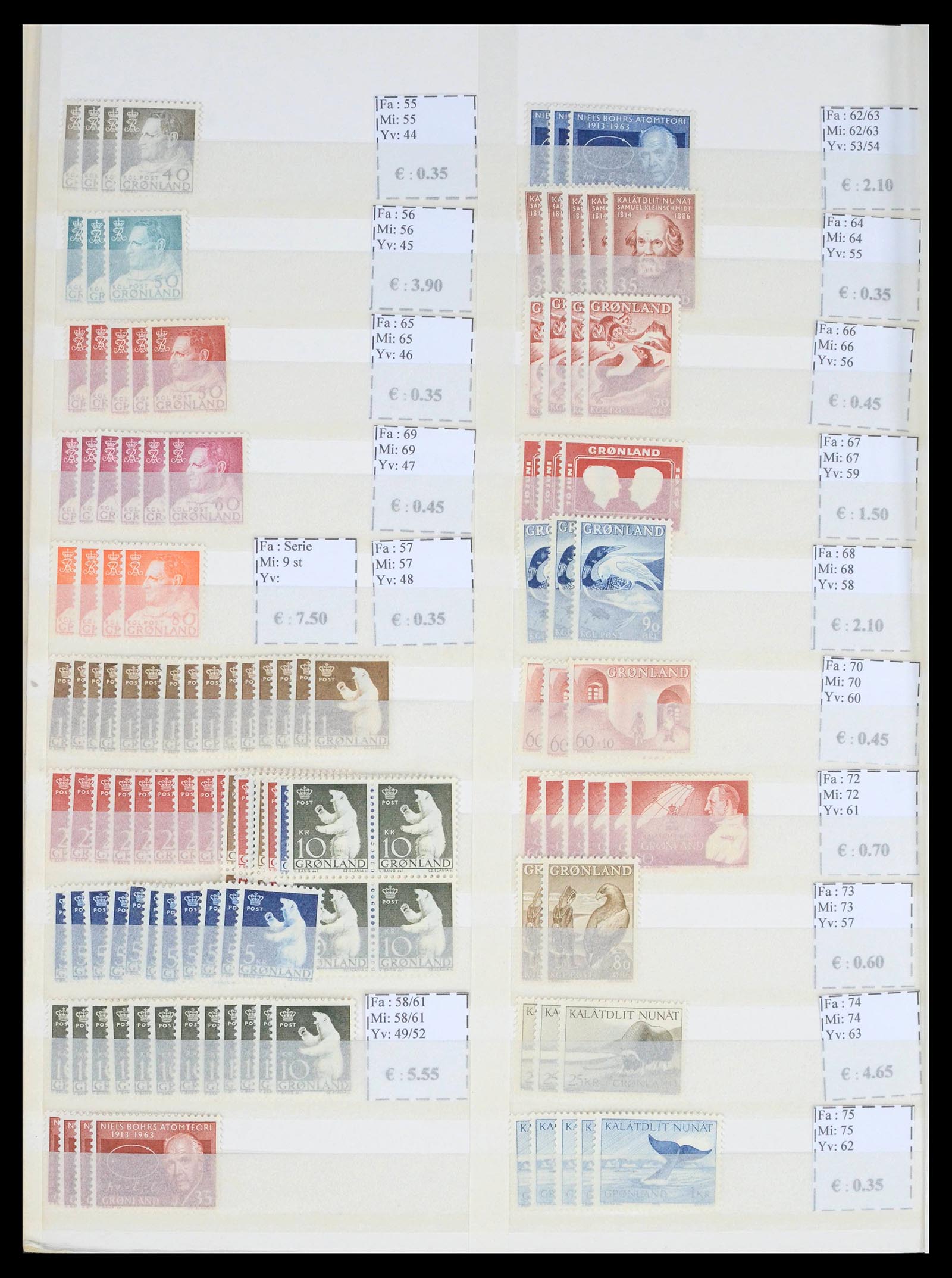 39601 0004 - Stamp collection 39601 Greenland 1938-2019.