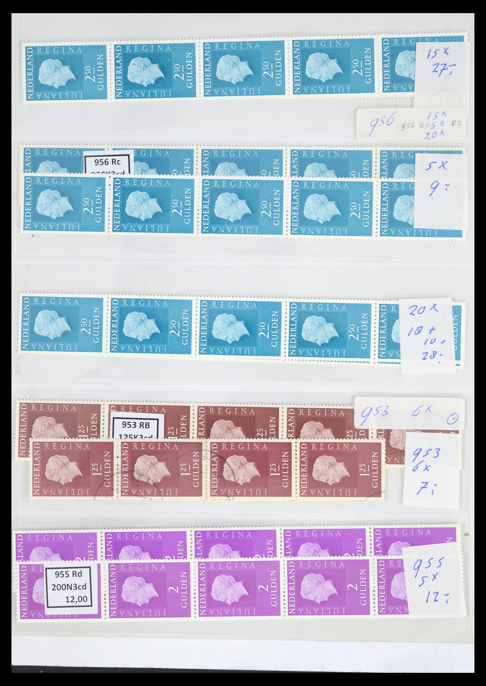 39603 0008 - Postzegelverzameling 39603 Nederland rolzegels 1945-2010.