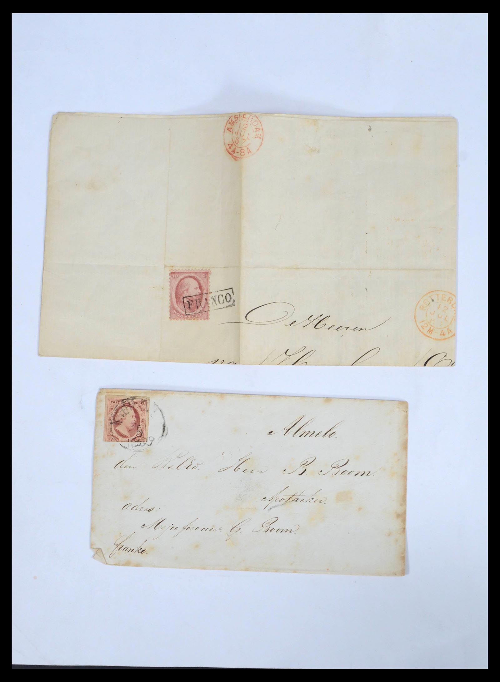 39622 0004 - Postzegelverzameling 39622 Nederland en gebieden brieven 1852-1962.