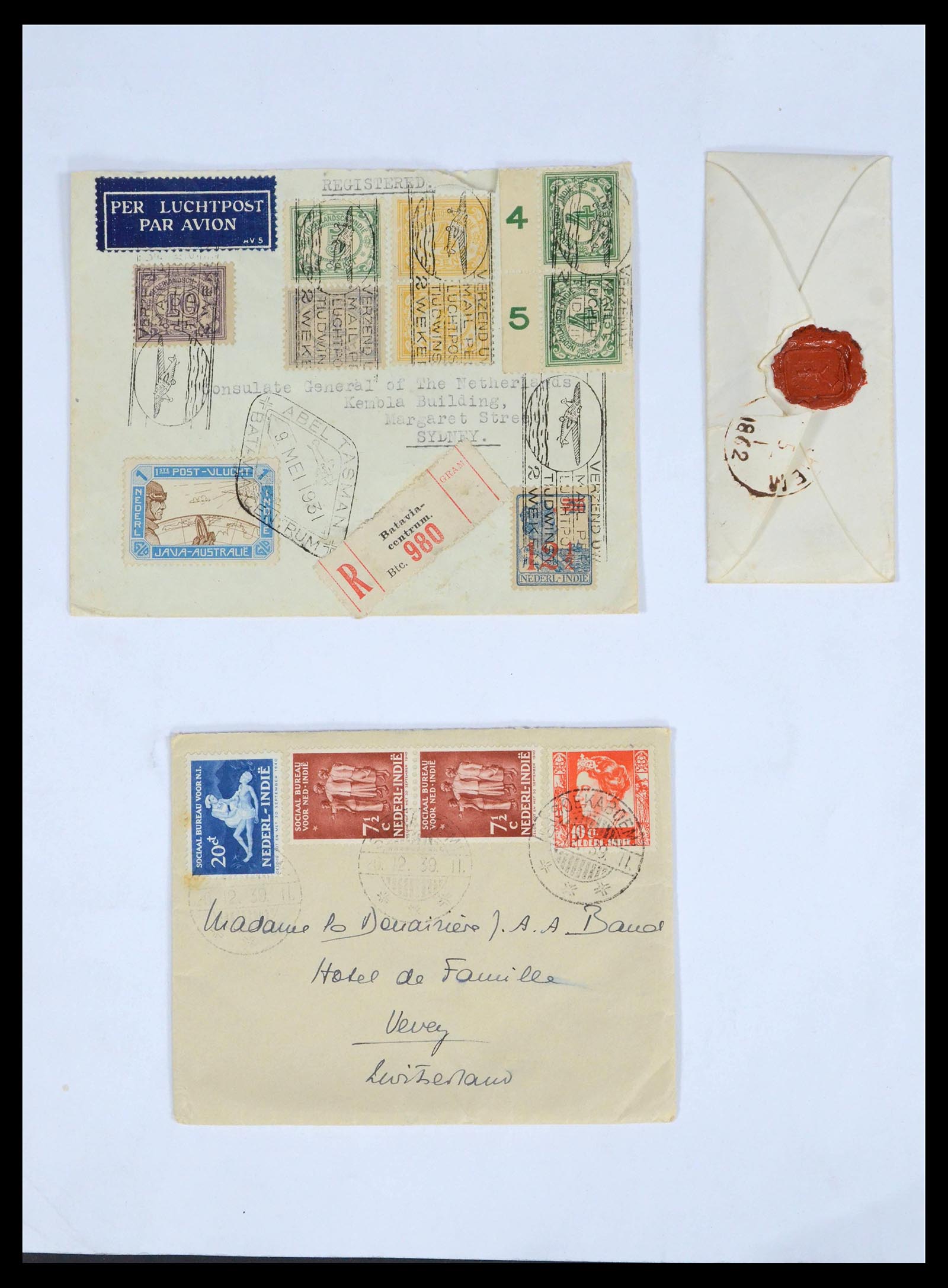 39622 0006 - Postzegelverzameling 39622 Nederland en gebieden brieven 1852-1962.