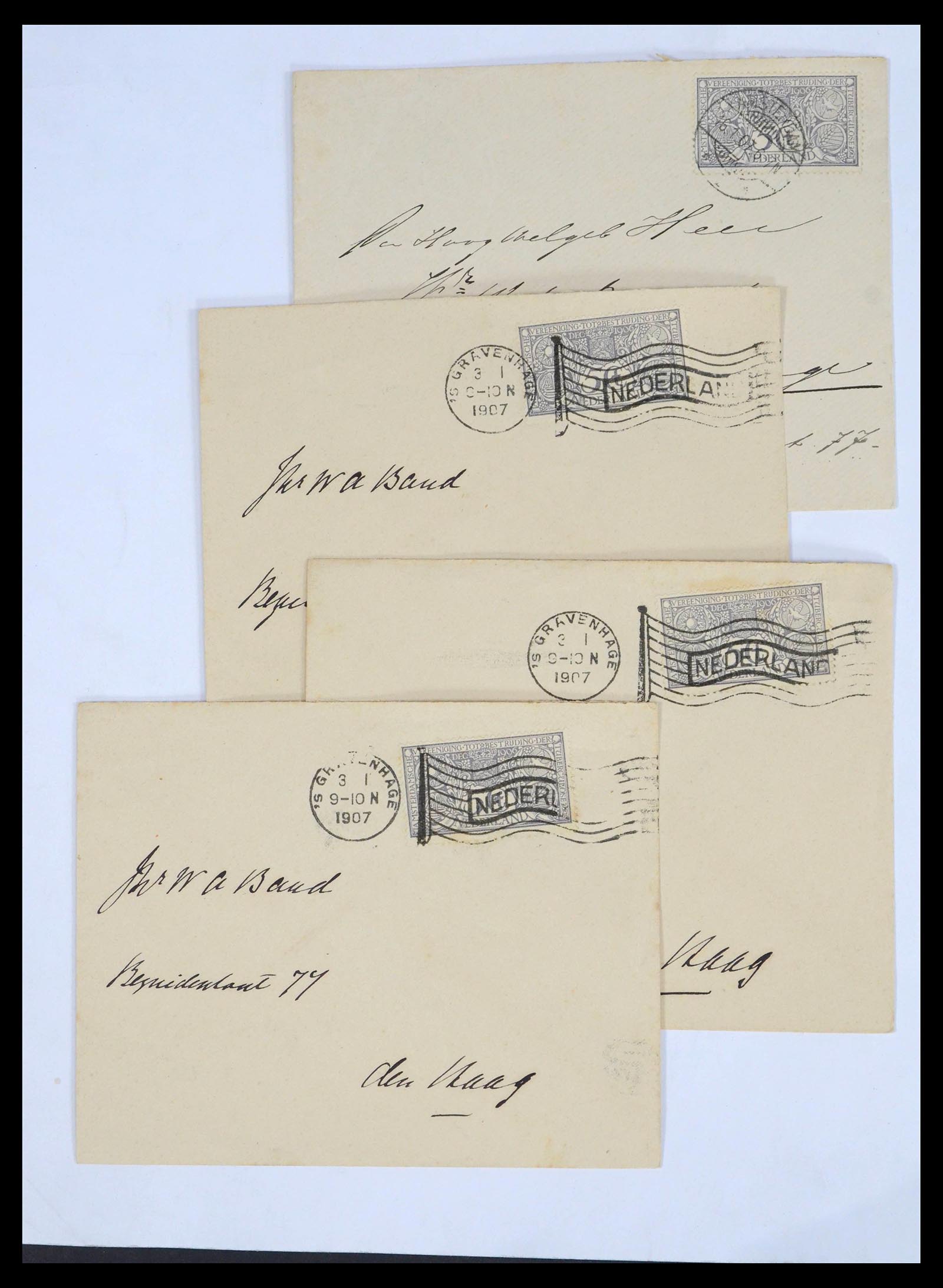 39622 0014 - Postzegelverzameling 39622 Nederland en gebieden brieven 1852-1962.