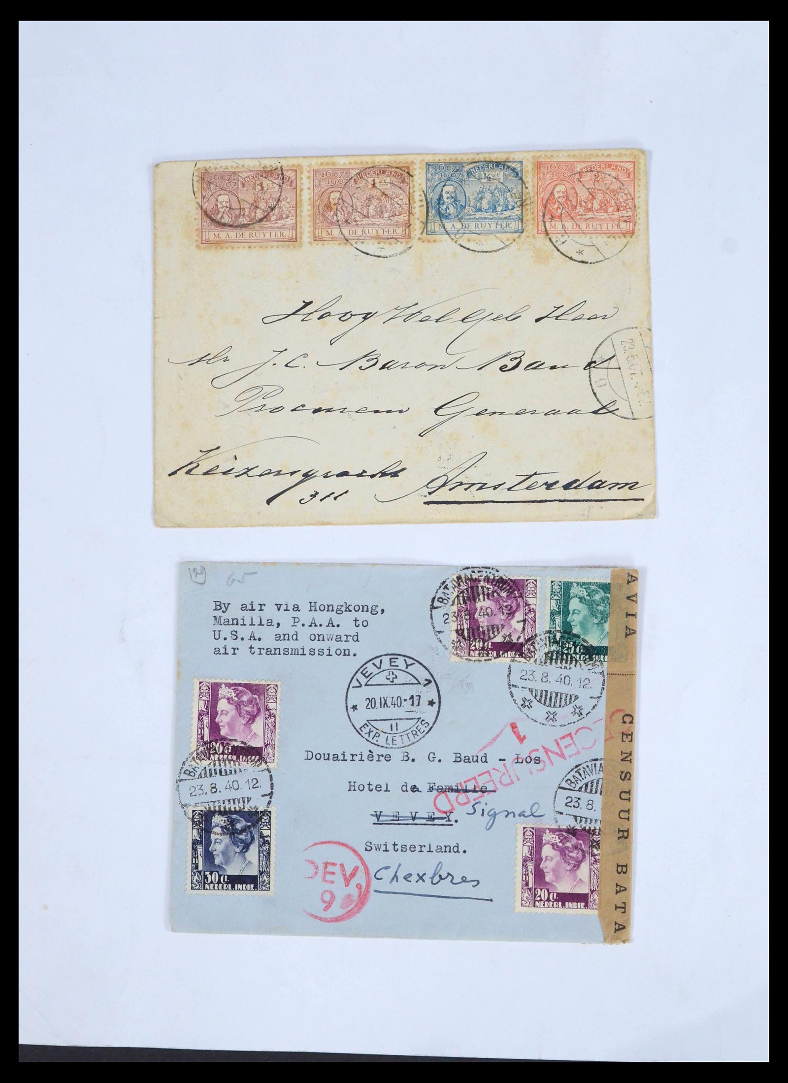 39622 0016 - Postzegelverzameling 39622 Nederland en gebieden brieven 1852-1962.