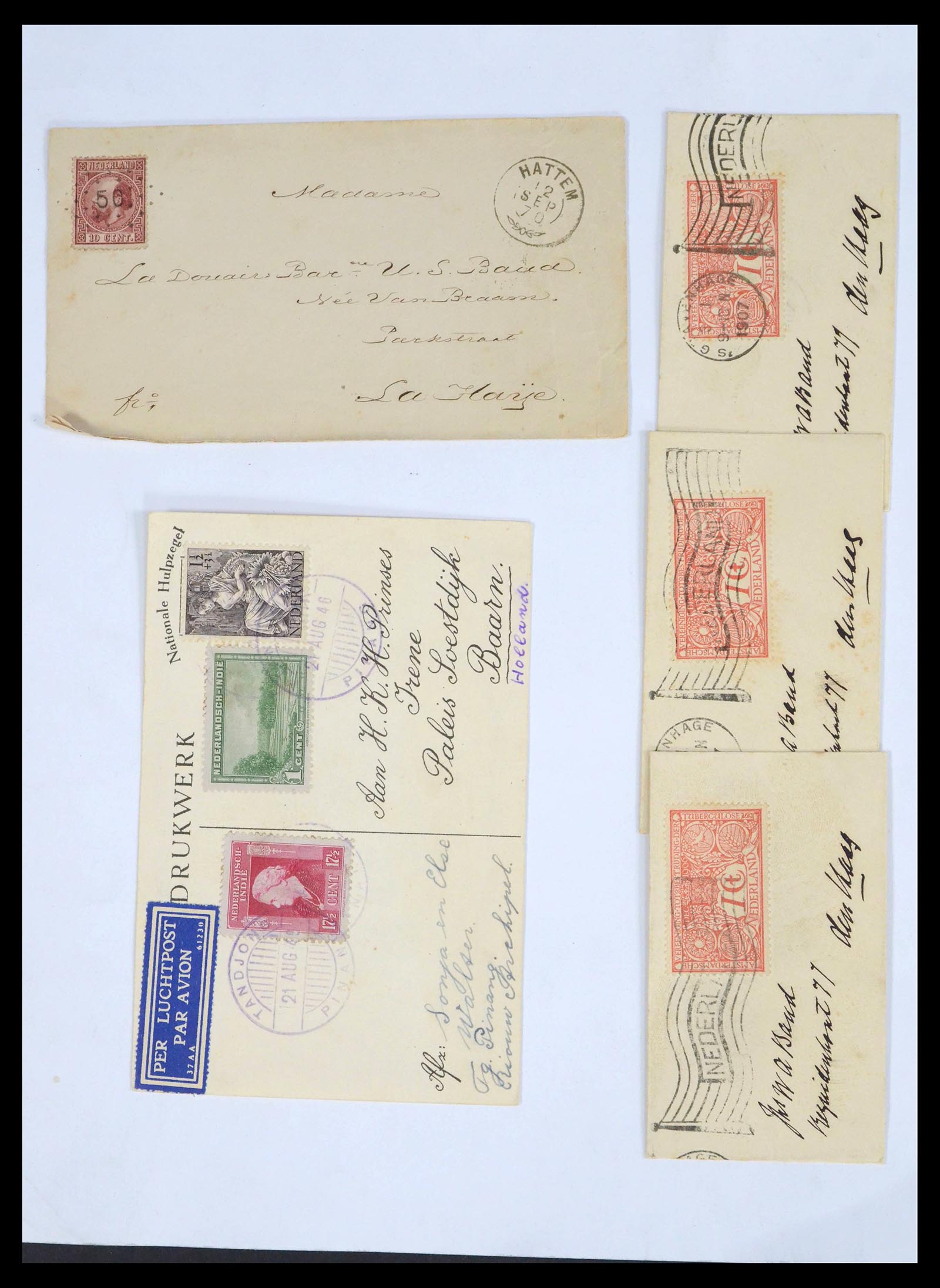 39622 0018 - Postzegelverzameling 39622 Nederland en gebieden brieven 1852-1962.