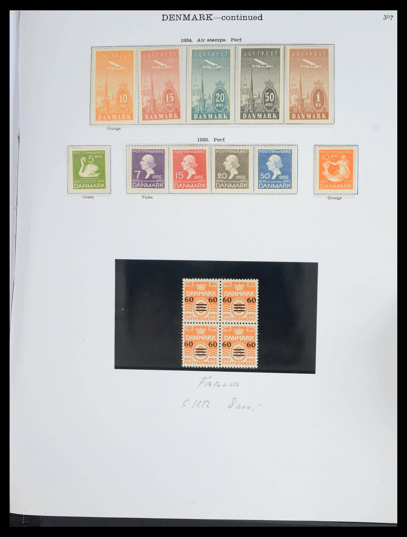 39640 0009 - Postzegelverzameling 39640 Denemarken 1851-1935.