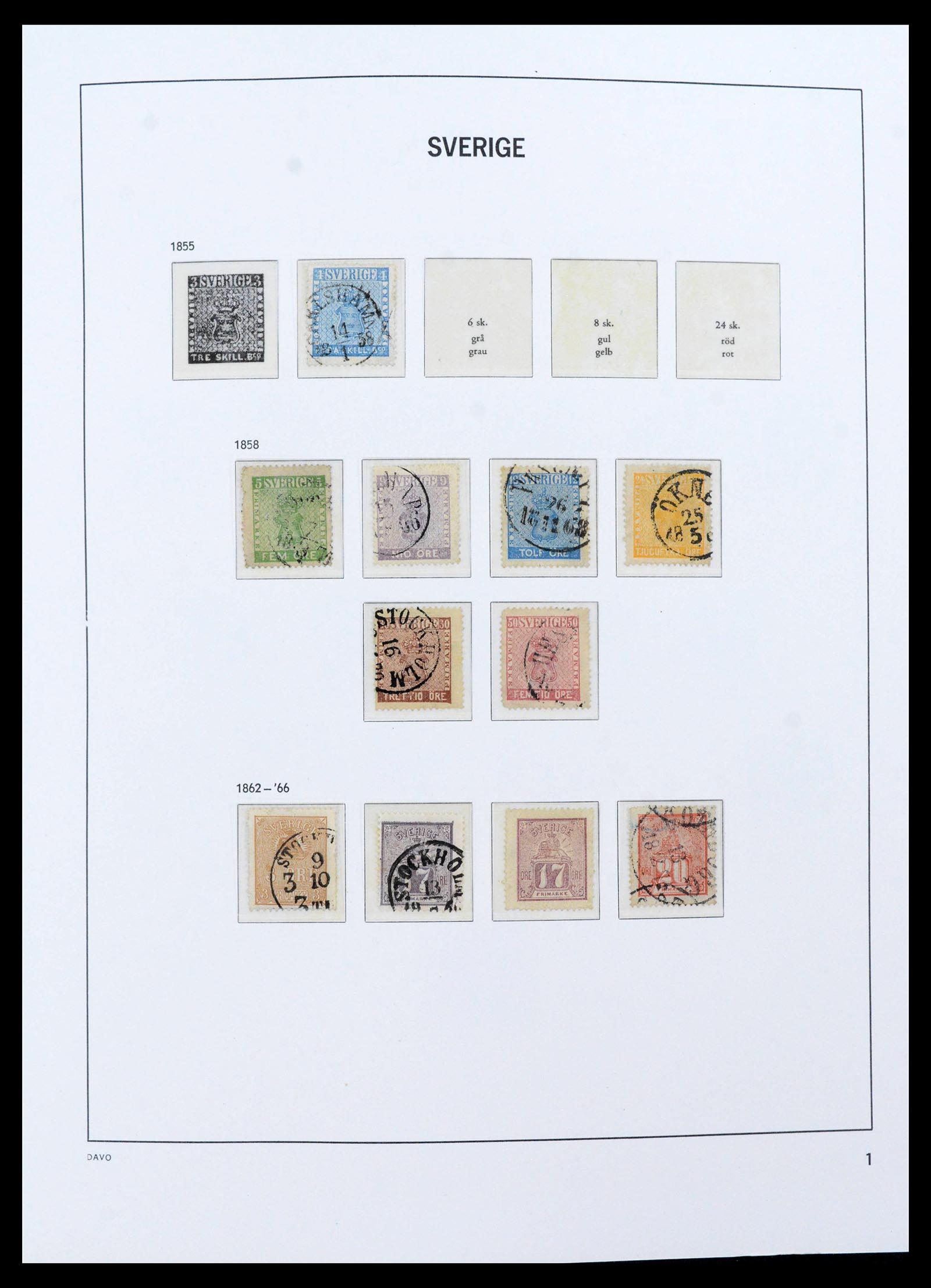 39641 0001 - Postzegelverzameling 39641 Zweden 1855-1986.
