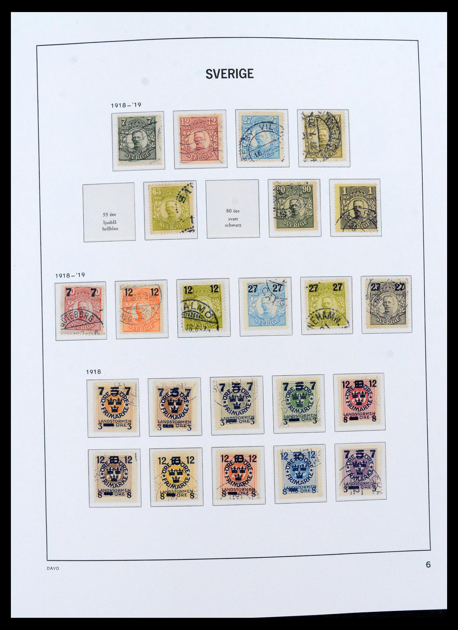 39641 0006 - Postzegelverzameling 39641 Zweden 1855-1986.