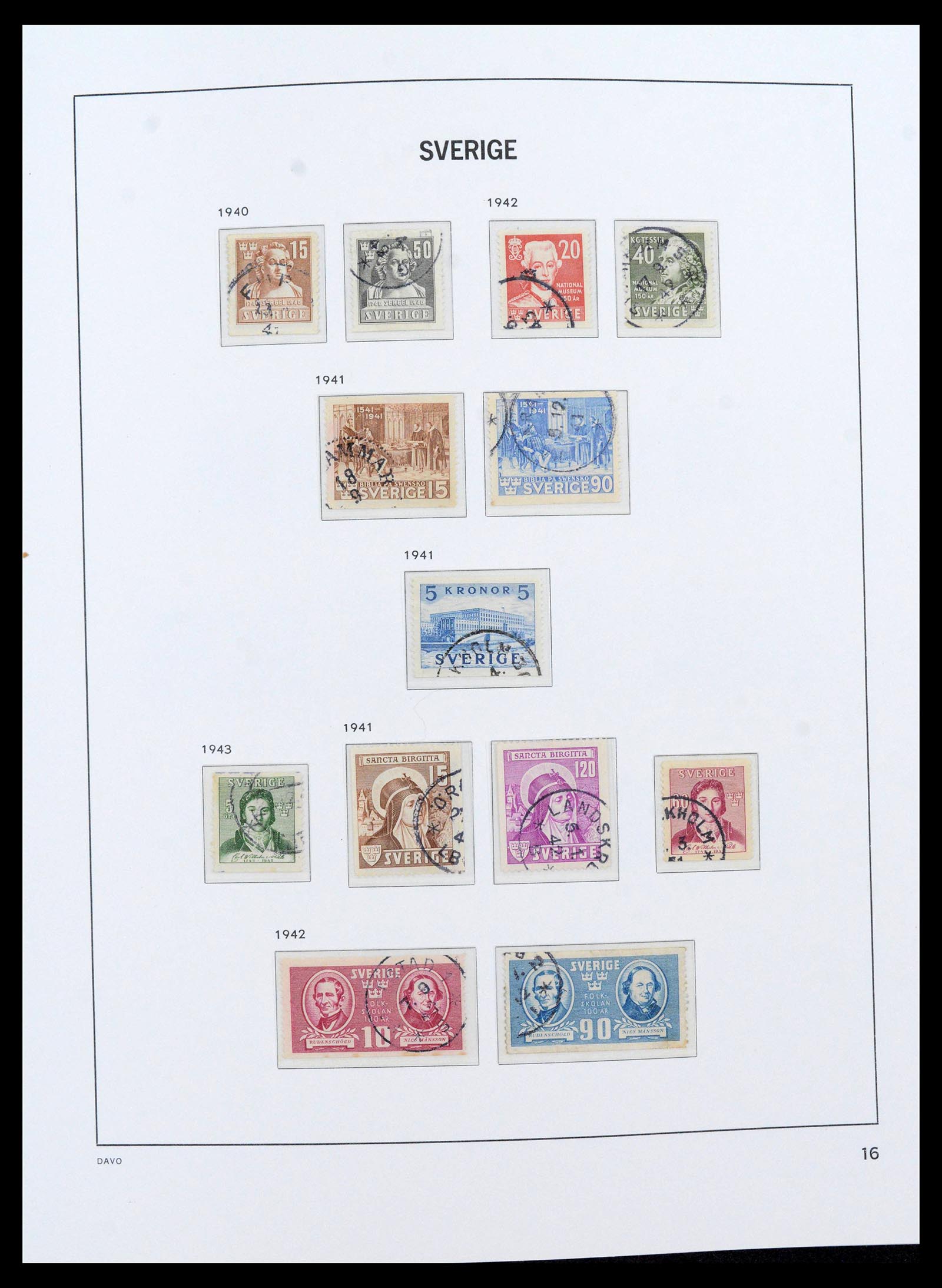 39641 0019 - Postzegelverzameling 39641 Zweden 1855-1986.