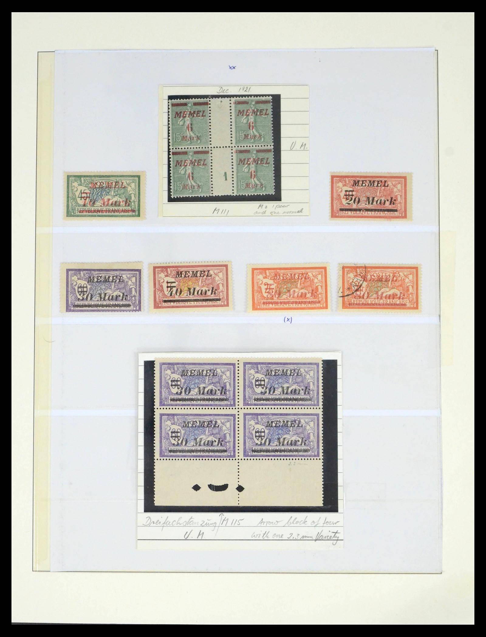 39651 0014 - Postzegelverzameling 39651 Memel 1920-1923.