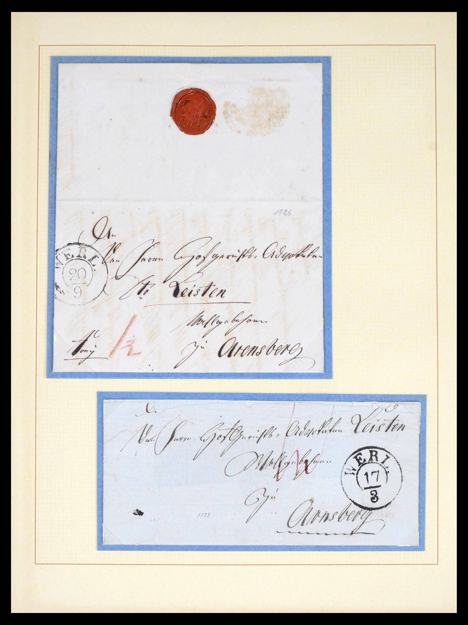 39658 0011 - Postzegelverzameling 39658 Duitsland brieven Werl 1724(!)-1890.